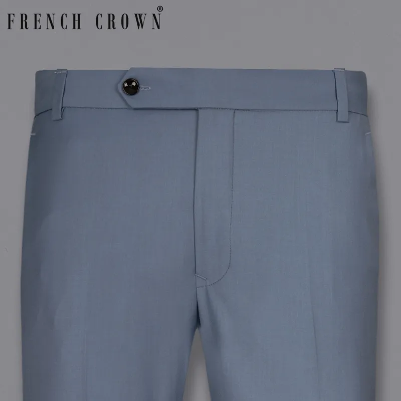 Comet Blue Wool Rich Pant sold by French Crown