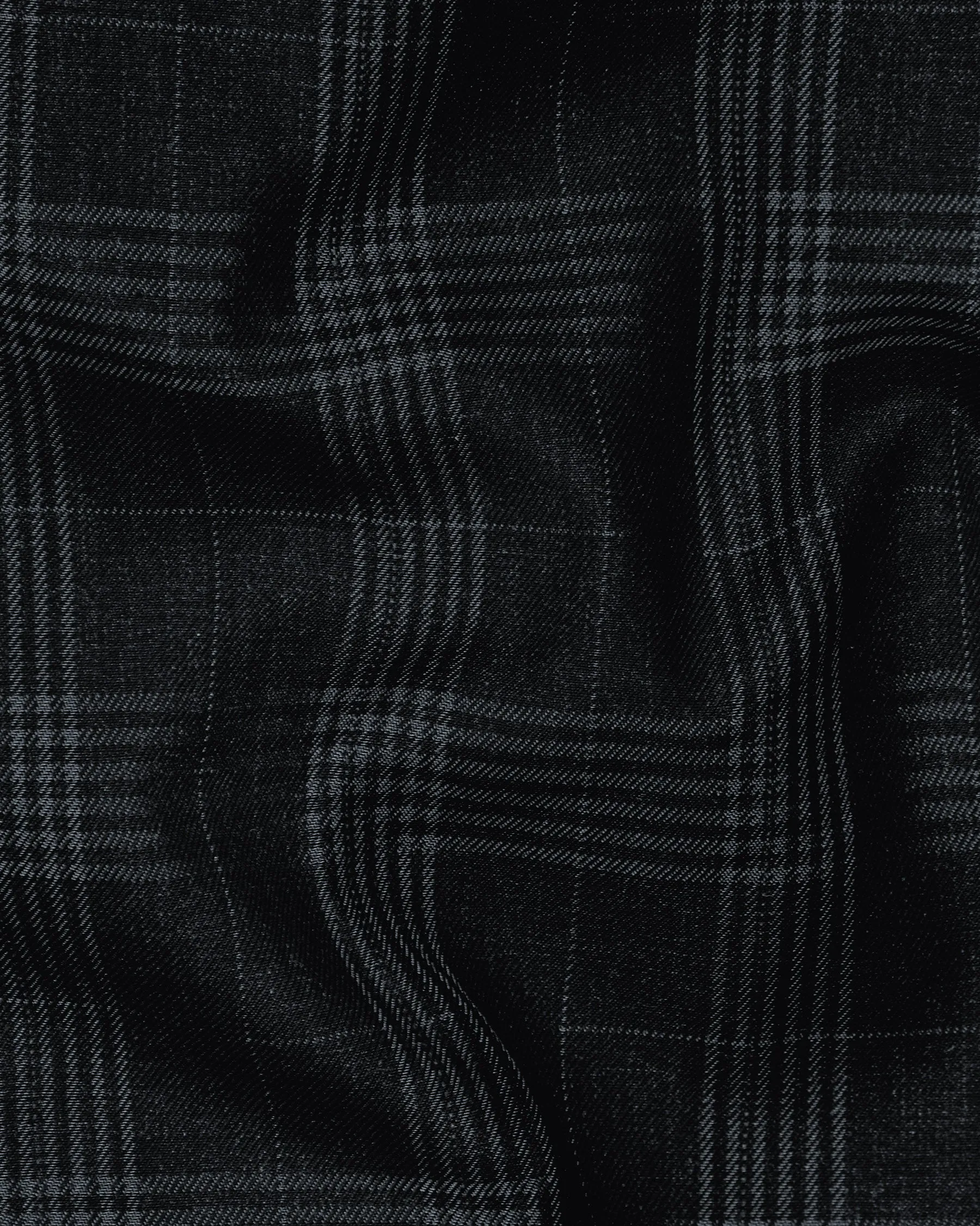 Charcoal Prince of Wales Checked Wool Blend Pant sold by French Crown product image thumbnail 3