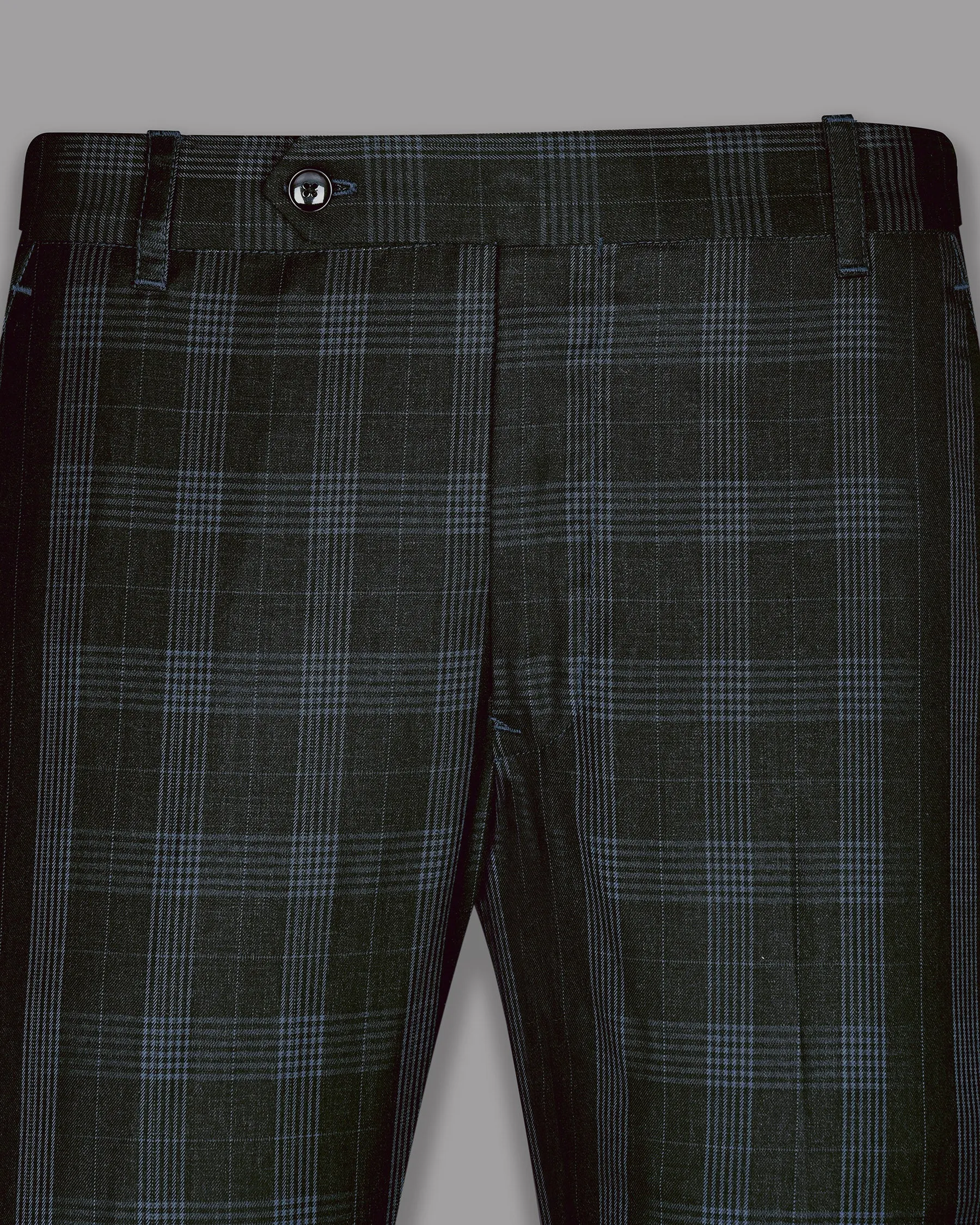 Charcoal Prince of Wales Checked Wool Blend Pant sold by French Crown product image thumbnail 2