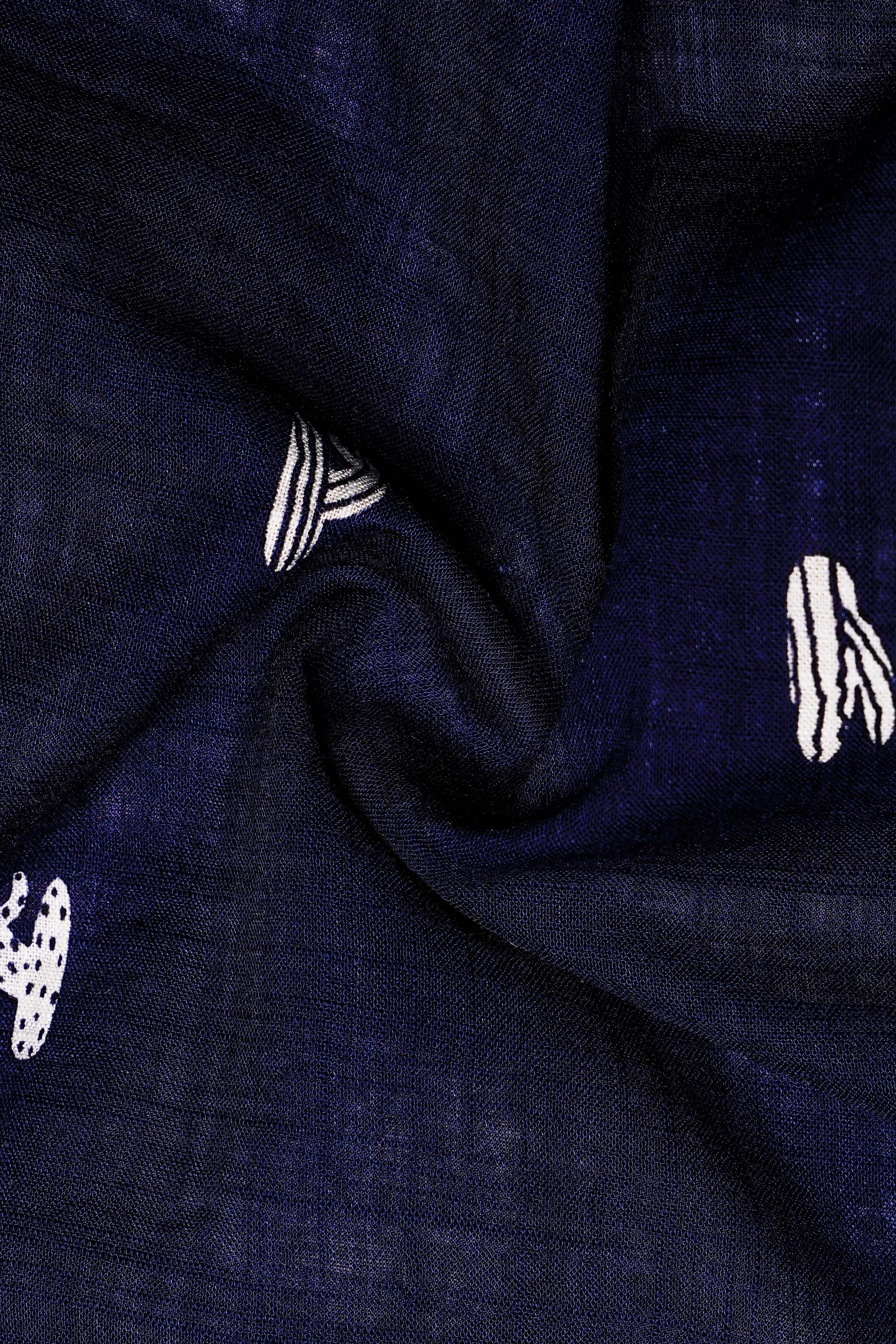 Nautical-Mirage Blue Printed Lightweight Premium Cotton Casual Shirt sold by French Crown product image thumbnail 3