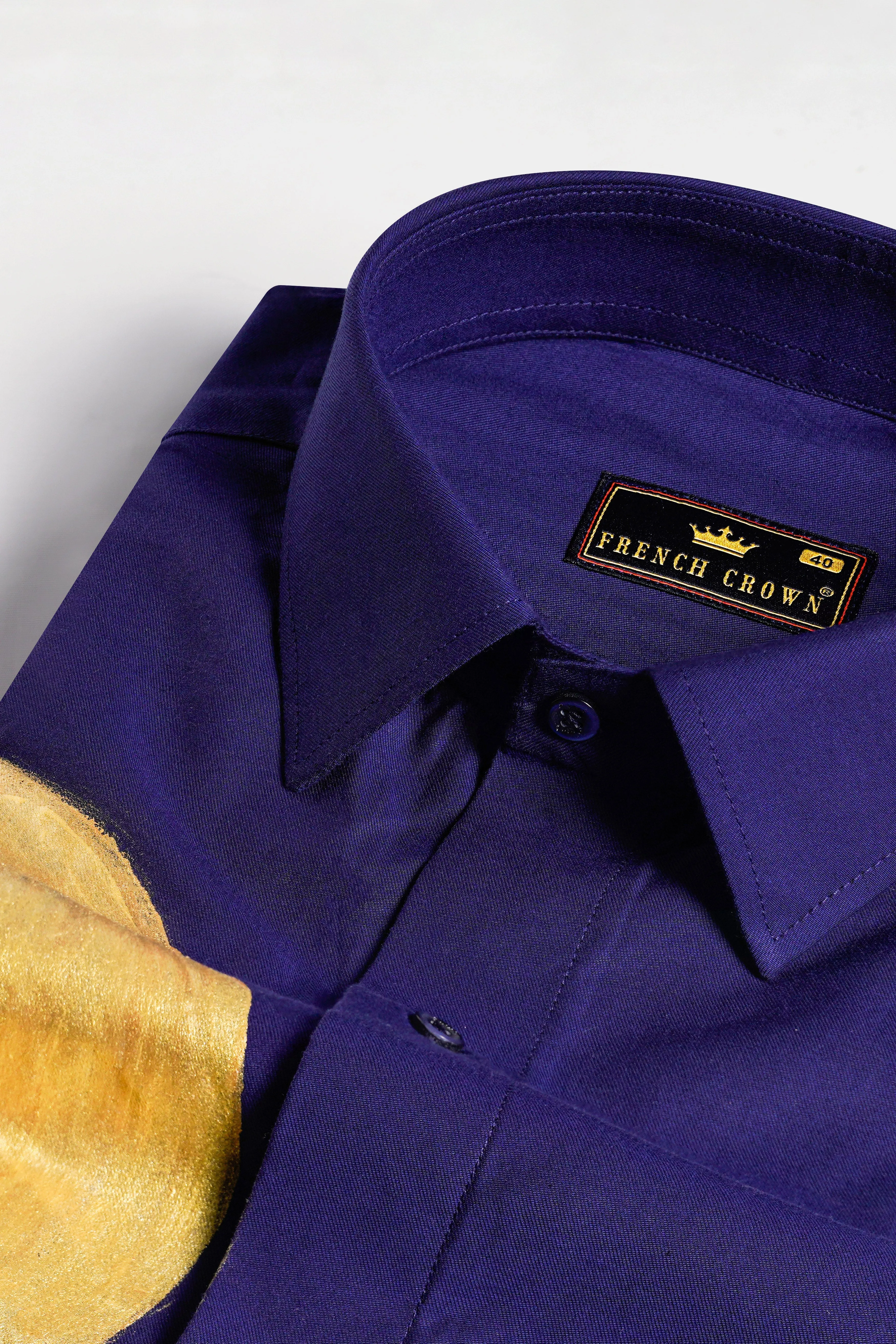 Haiti Blue Hand Painted Super Soft premium Cotton Designer Shirt sold by French Crown product image thumbnail 4