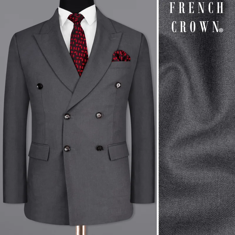 Wenge Gray Double Breasted Blazer sold by French Crown