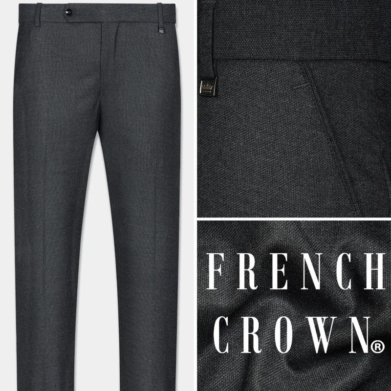Gunmetal Grey Wool Rich Pant sold by French Crown