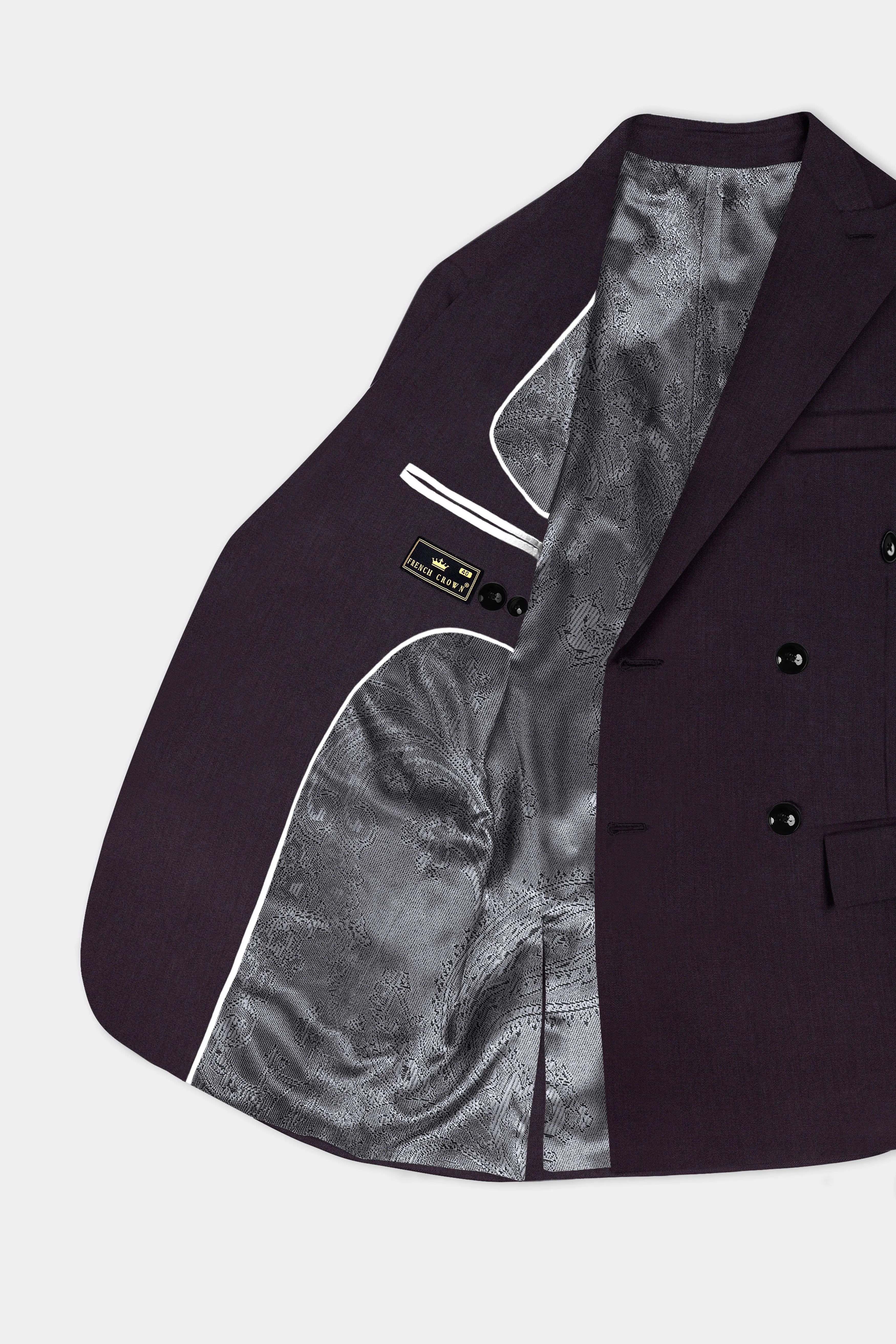 Gondola Purple Wool Blend Double Breasted Blazer sold by French Crown product image thumbnail 5