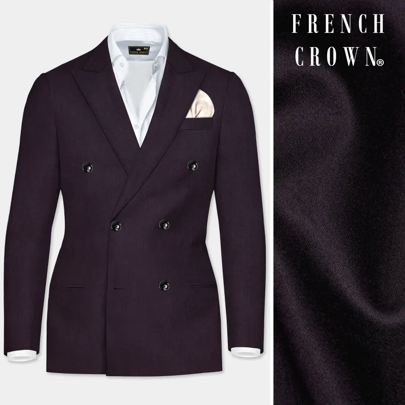 Gondola Purple Wool Blend Double Breasted Blazer made by French Crown