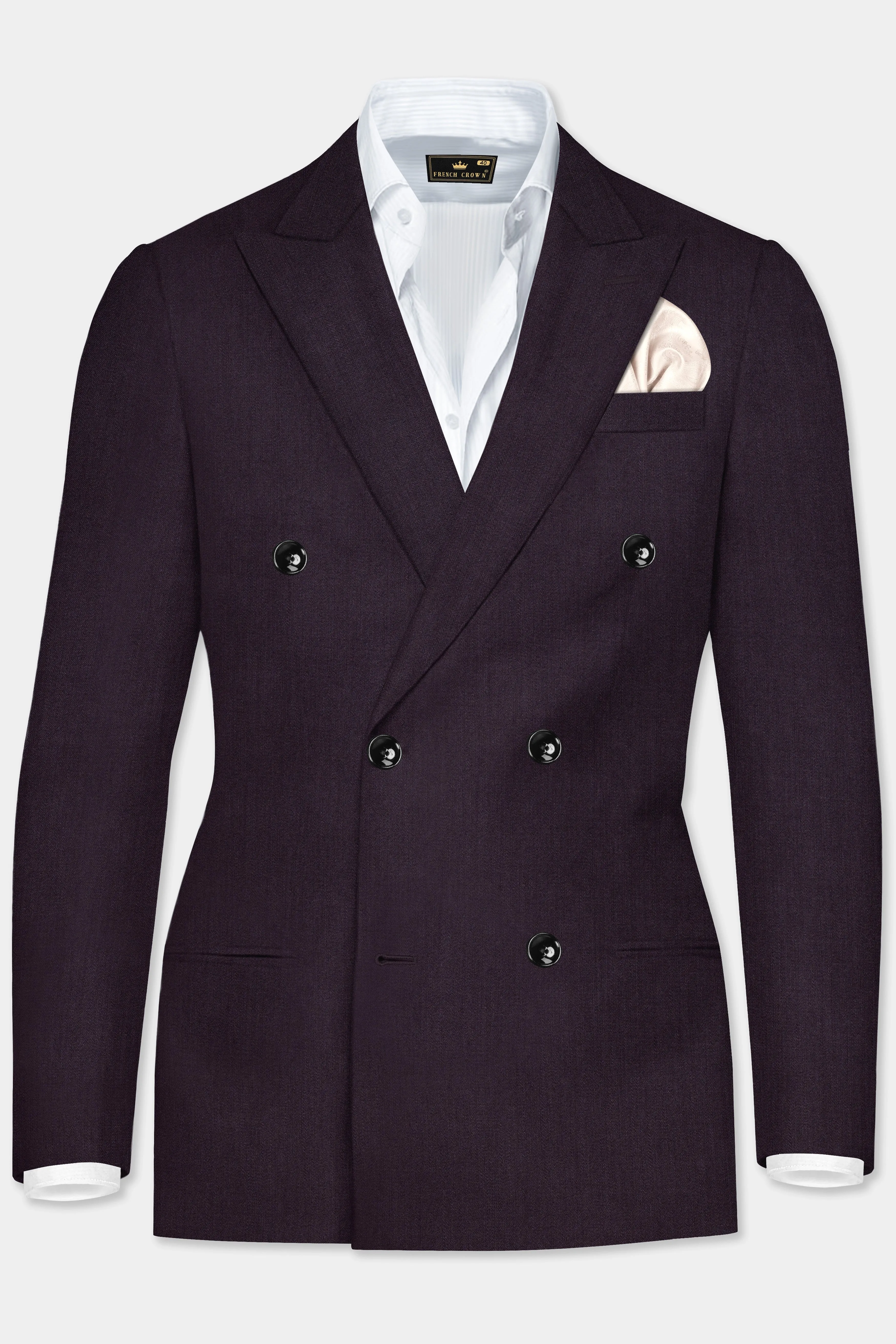 Gondola Purple Wool Blend Double Breasted Blazer sold by French Crown product image thumbnail 2