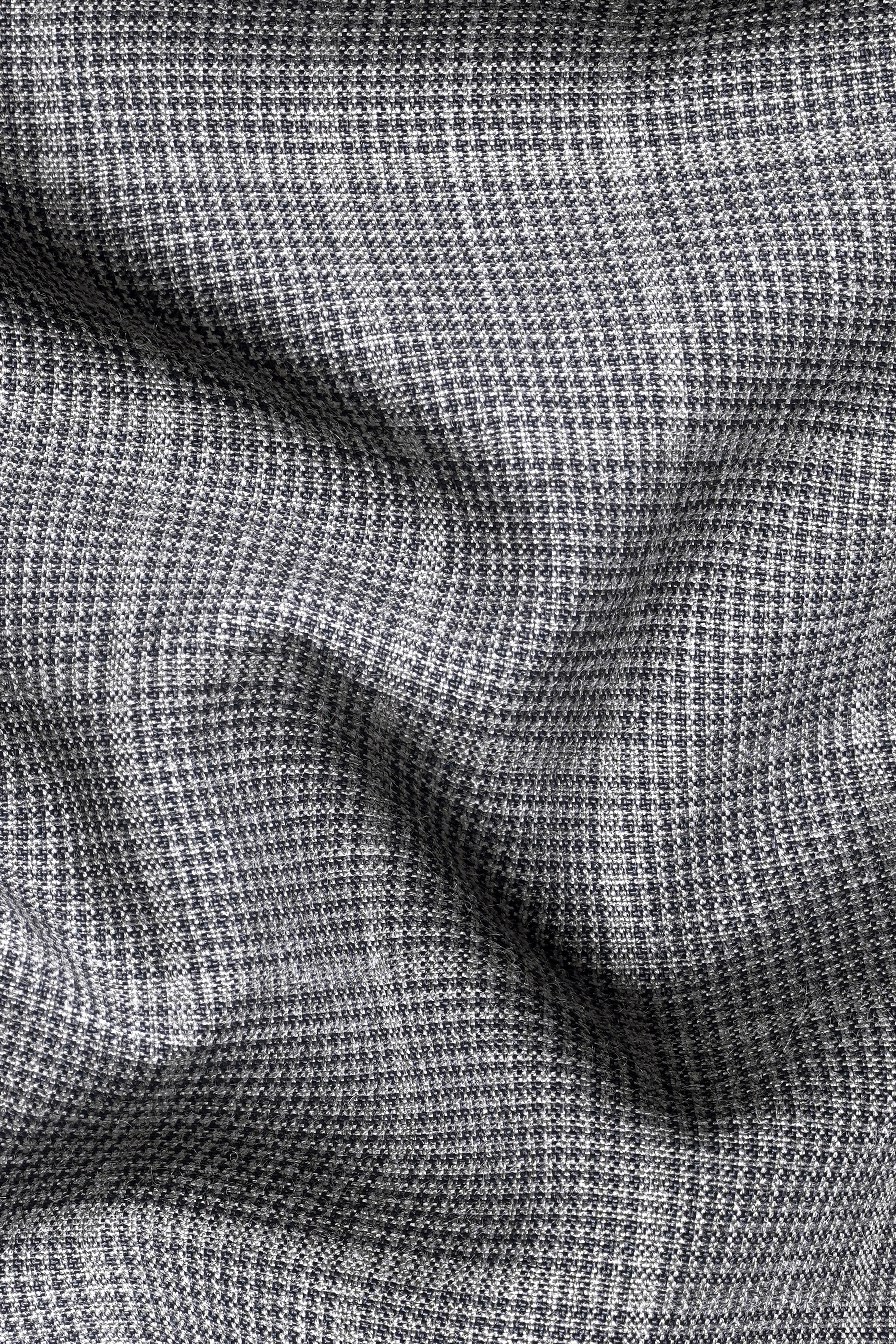 Boulder Gray Windowpane Wool Rich Waistcoat sold by French Crown product image thumbnail 3