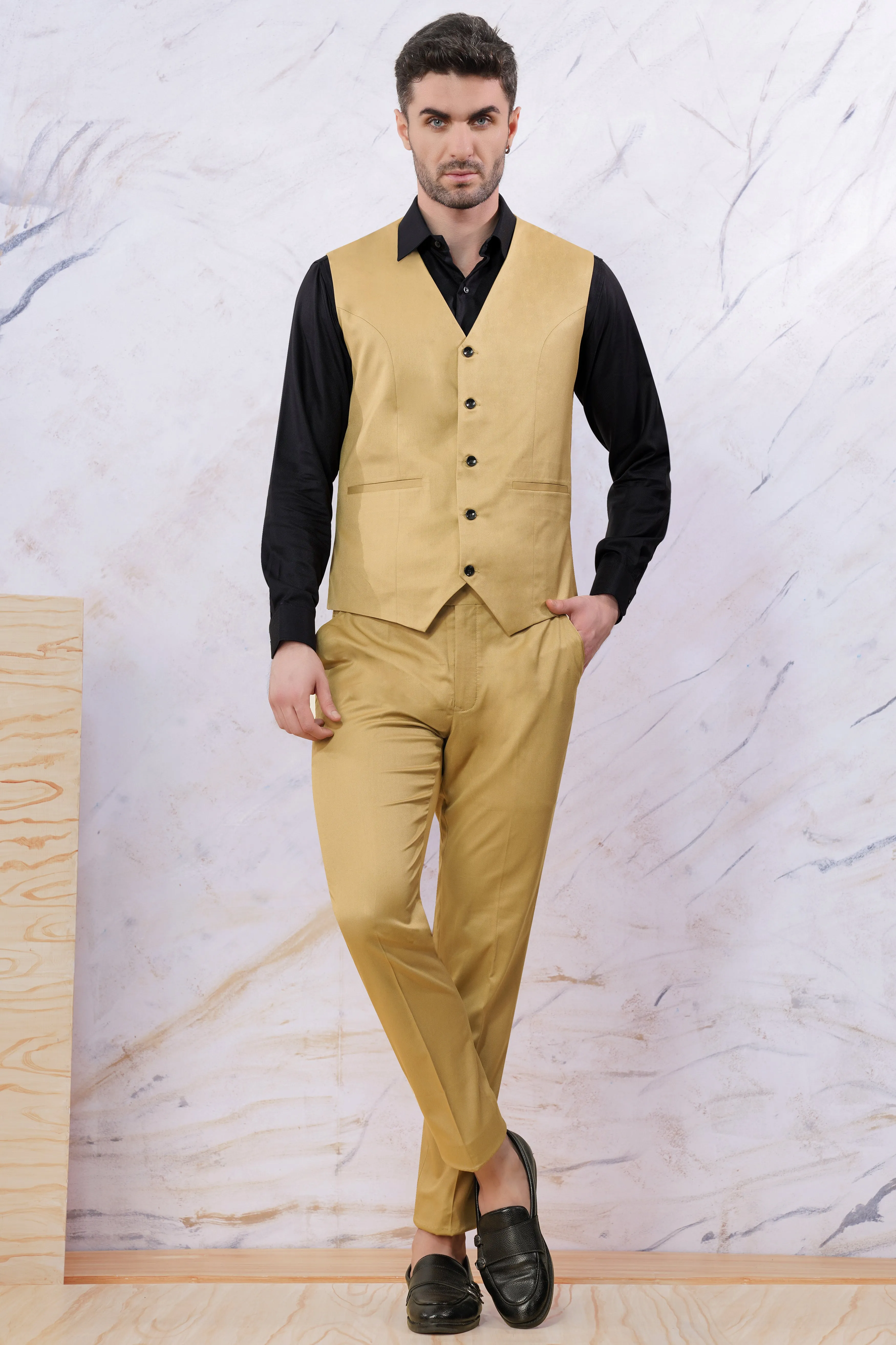 Twine Beige Wool Rich Waistcoat sold by French Crown product image thumbnail 5