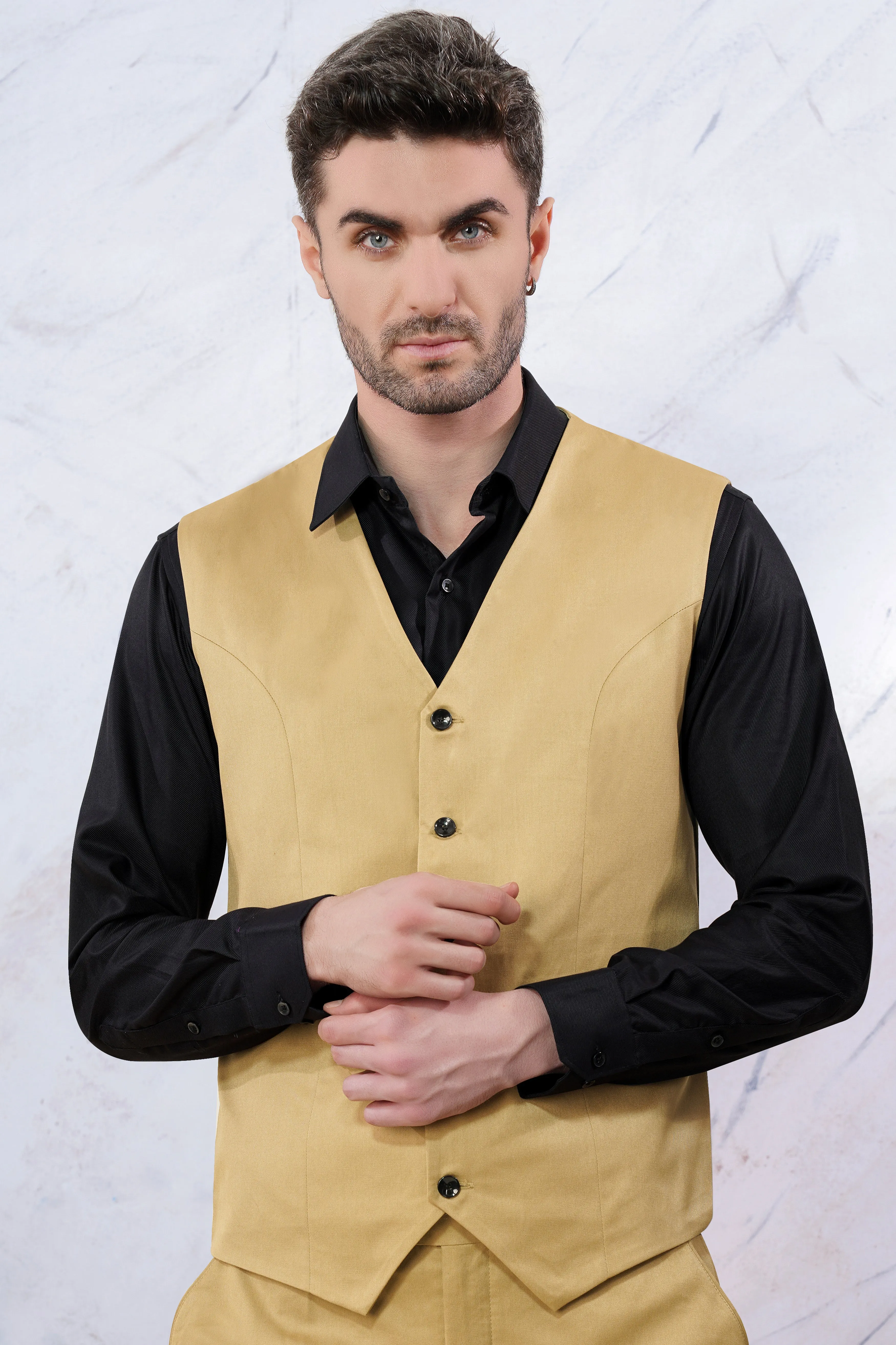 Twine Beige Wool Rich Waistcoat sold by French Crown product image thumbnail 2