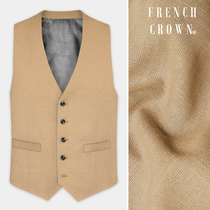 Sandrift Cream Luxurious Linen Waistcoat sold by French Crown