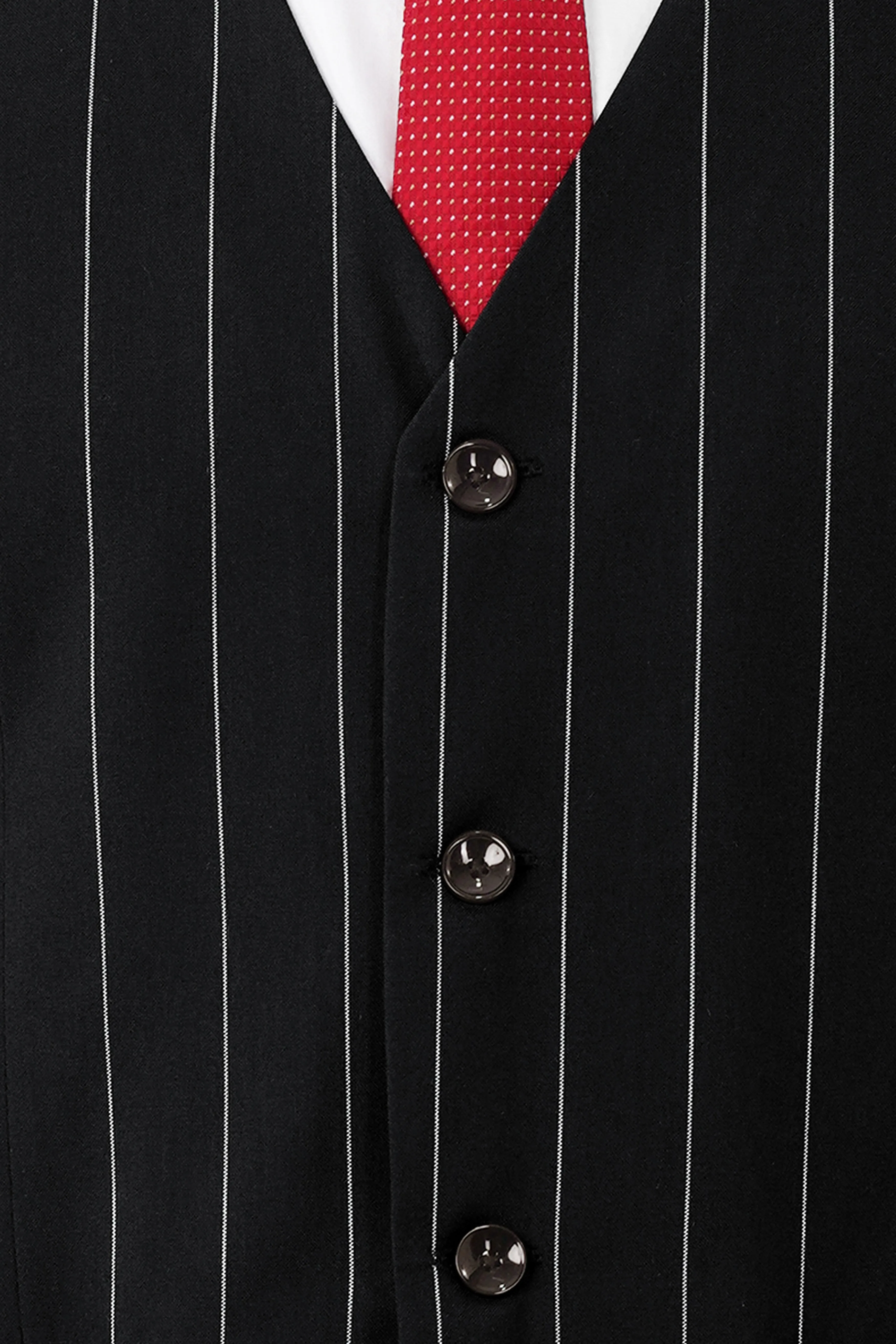 Jade Black and White Striped Wool Rich Waistcoat sold by French Crown product image thumbnail 4