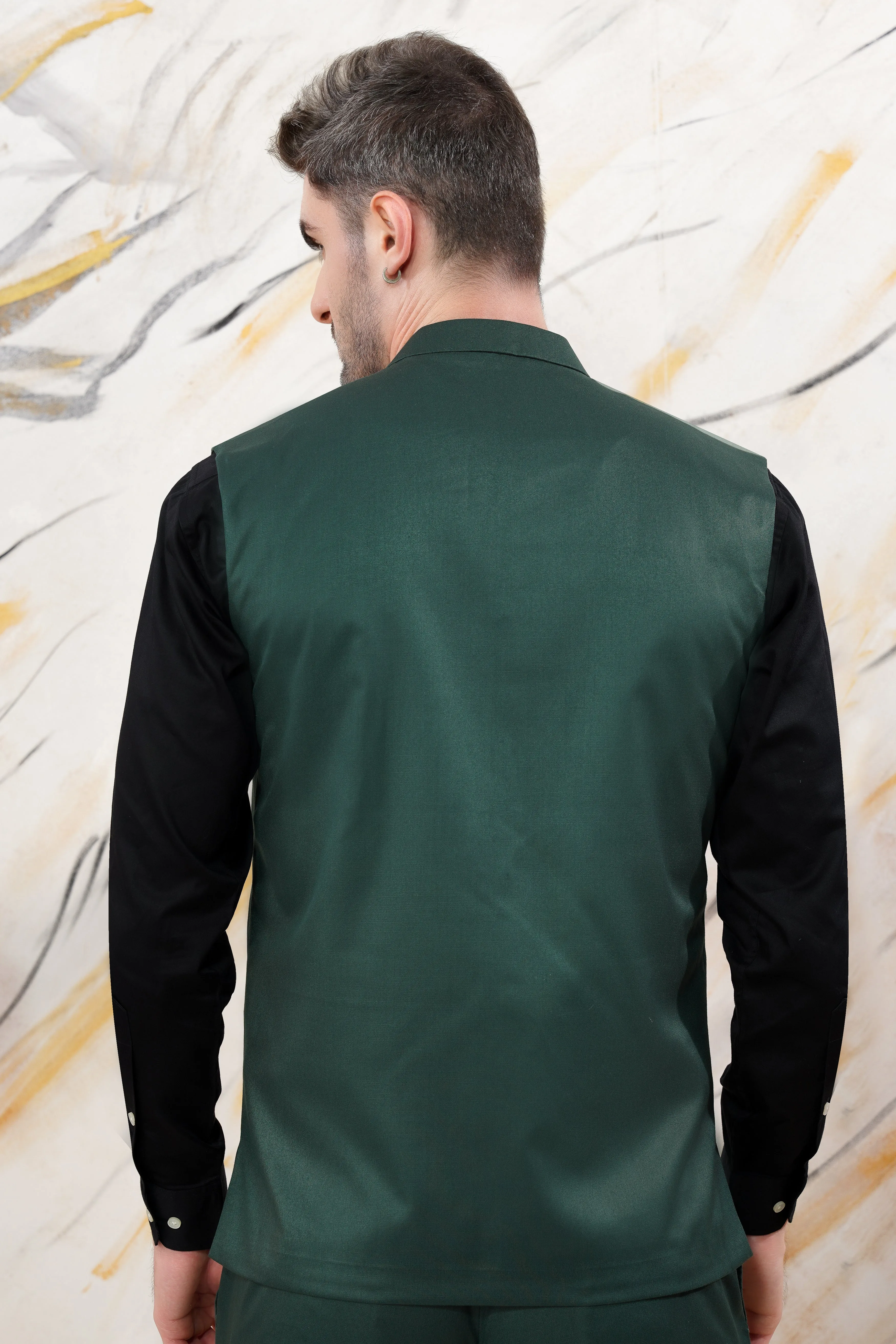 Gable Green Wool Rich Nehru Jacket sold by French Crown product image thumbnail 4