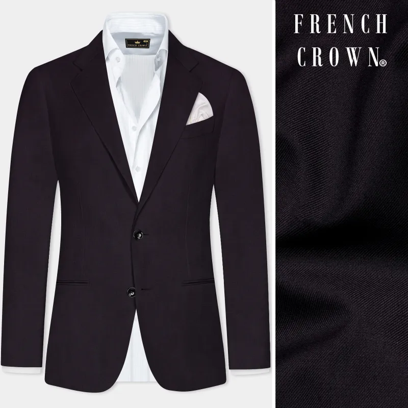 Bluish Wool Rich Single-breasted Blazer sold by French Crown