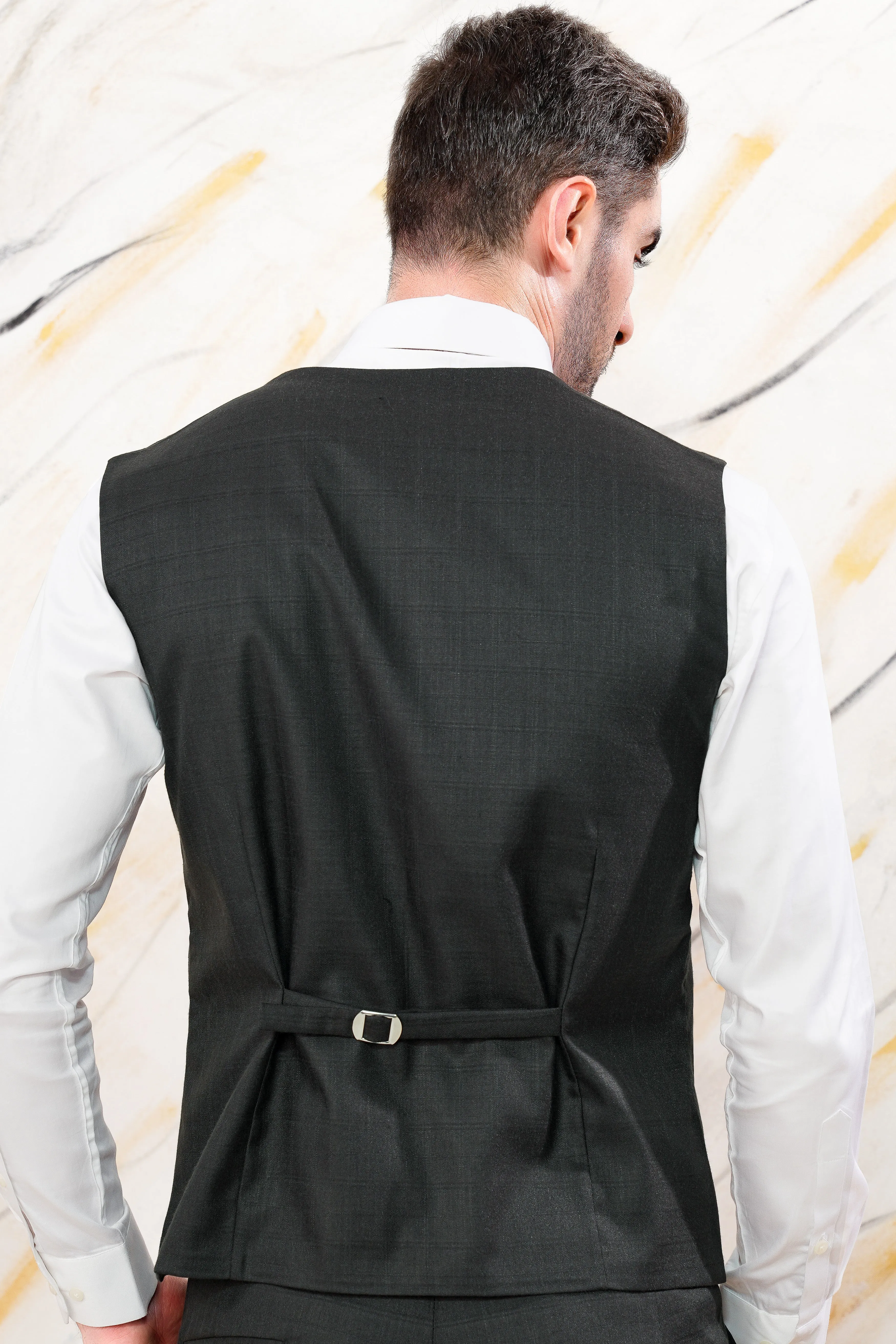 Abbey Gray Subtle Checkered Wool Rich Waistcoat sold by French Crown product image thumbnail 4