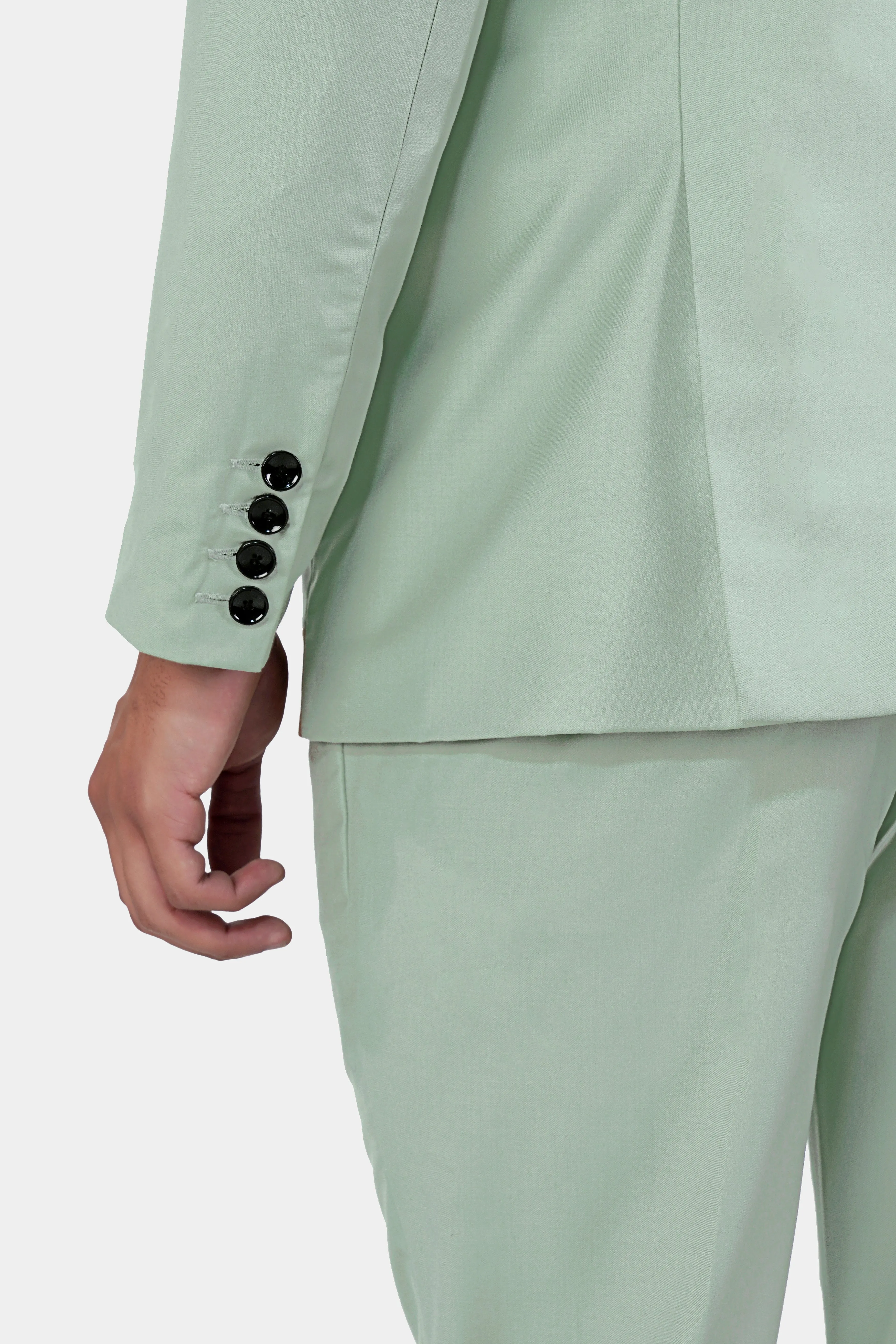 Xanadu Green and Twine Brown Wool Rich Designer Suit sold by French Crown product image thumbnail 4