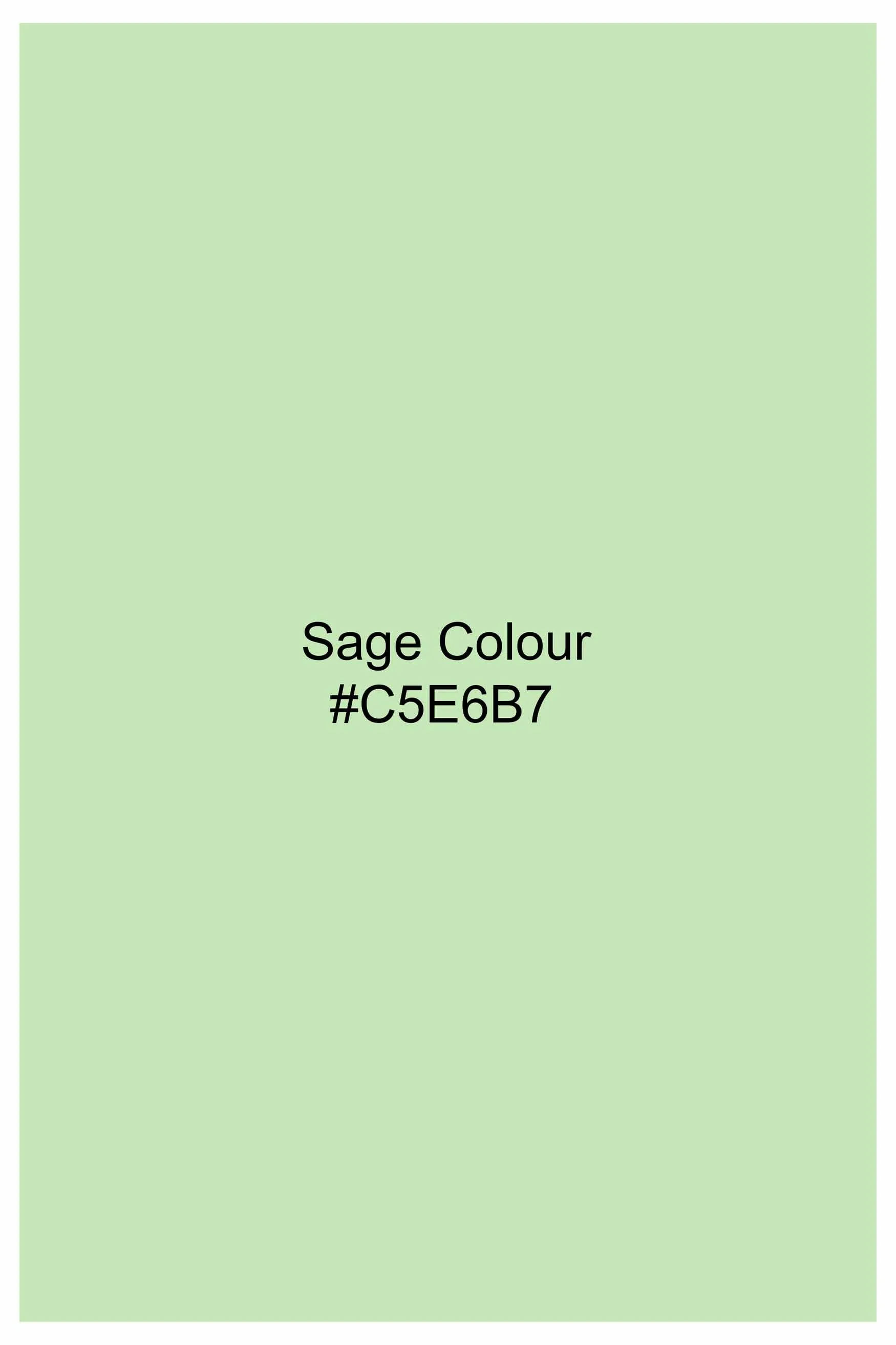 Sage Green Subtle Sheen Super Soft Premium Cotton Shirt sold by French Crown product image thumbnail 5