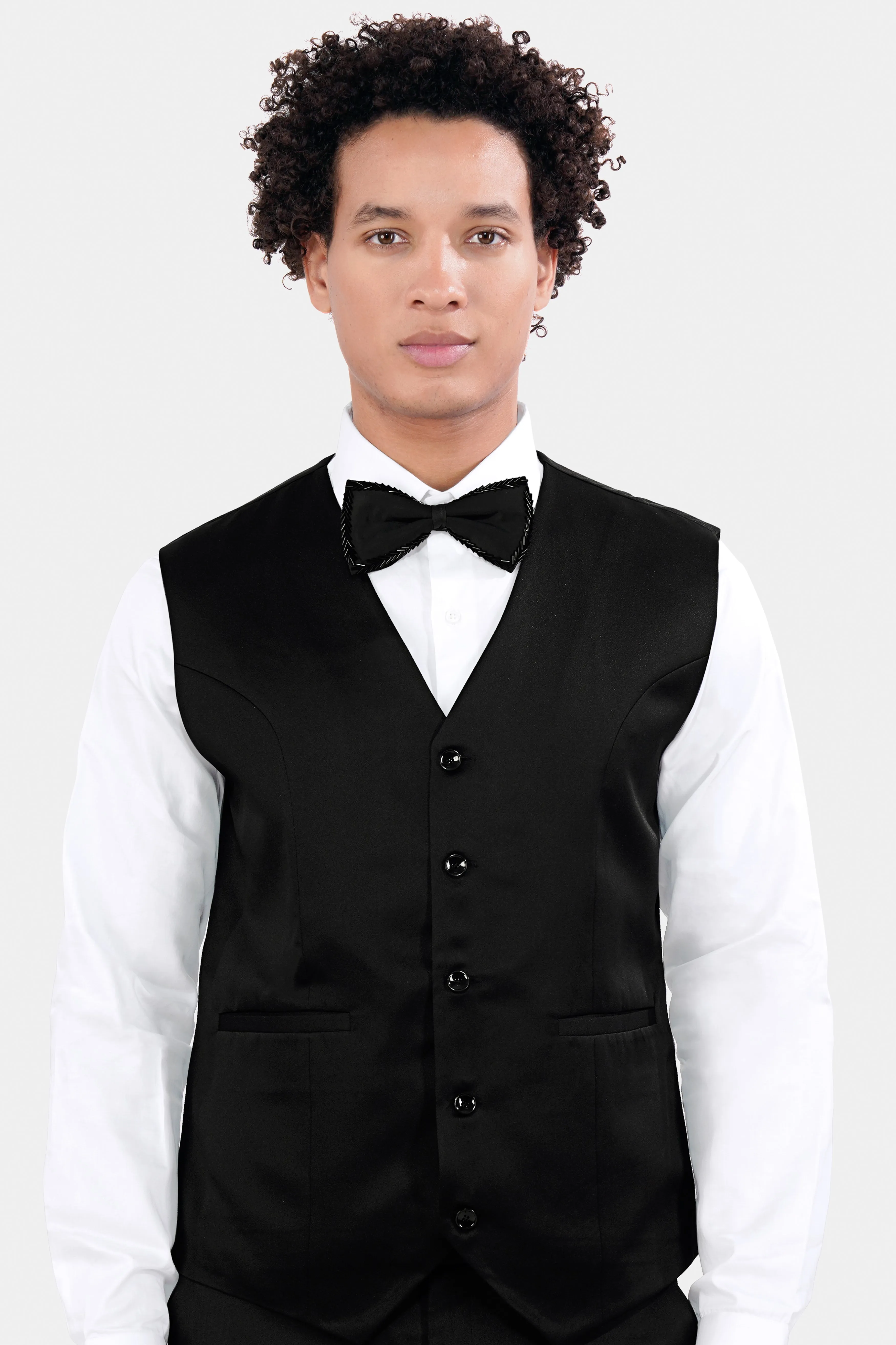 Jade Black Wool Rich Waistcoat sold by French Crown product image thumbnail 2