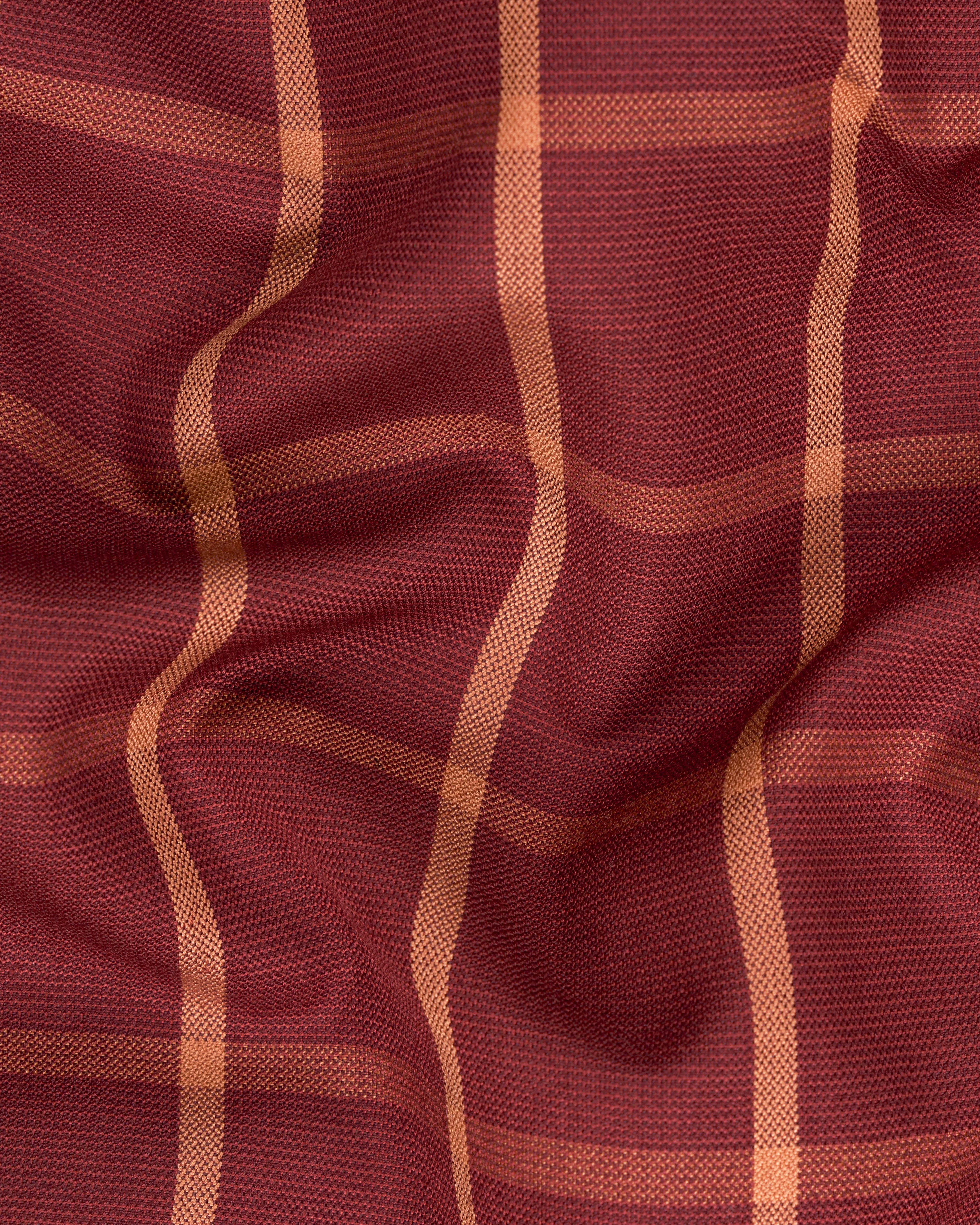 Wine and Chestnut Brown Plaid Pant sold by French Crown product image thumbnail 3