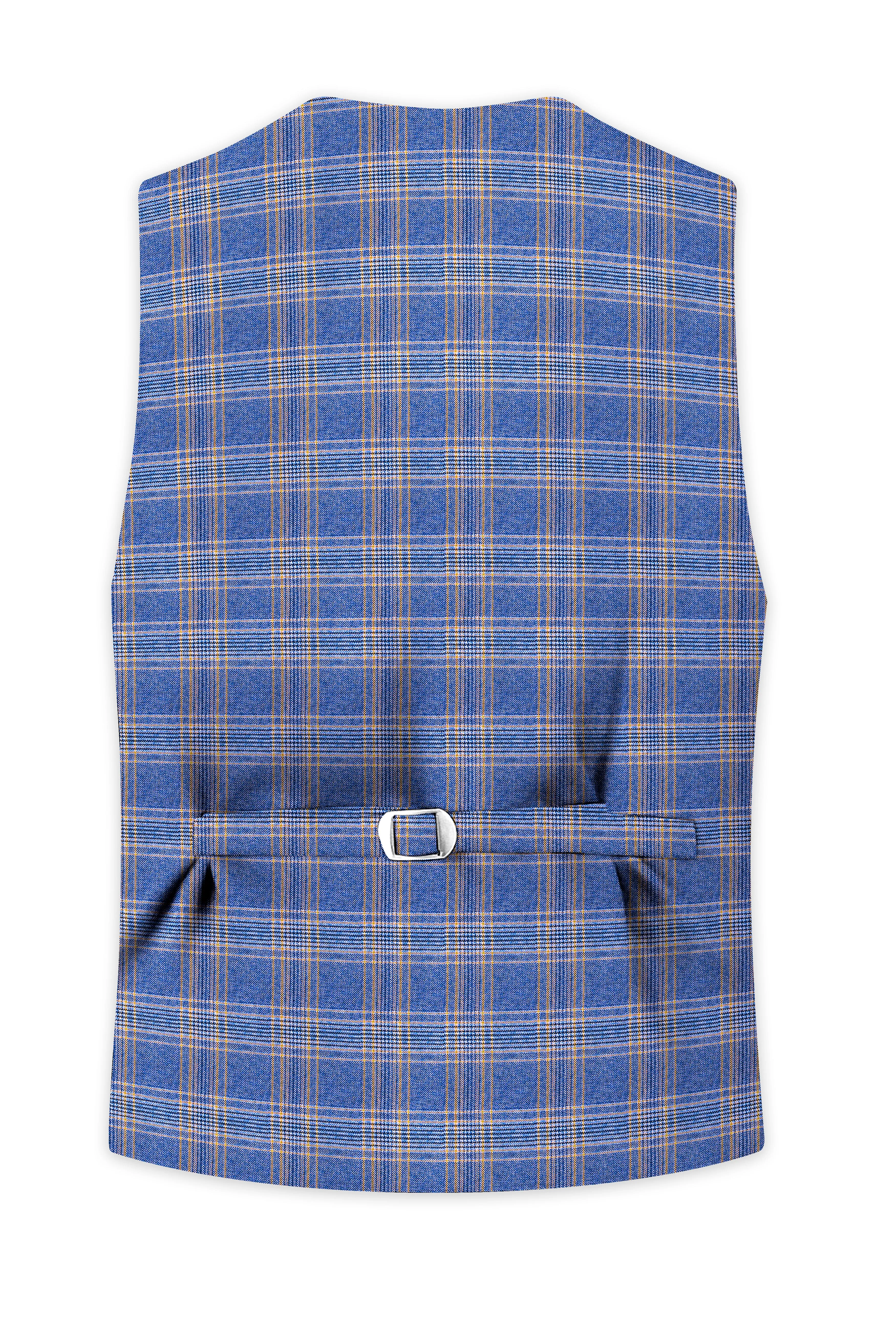 Waikawa Blue Plaid Wool Rich Waistcoat sold by French Crown product image thumbnail 4