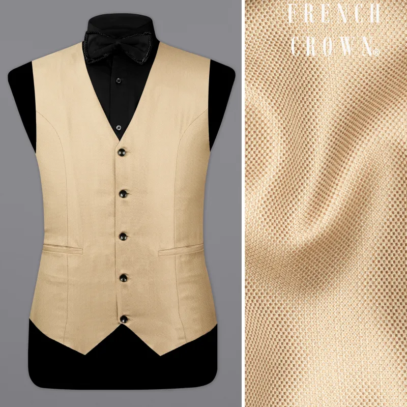 Thistle Brown Dobby Textured Waistcoat sold by French Crown