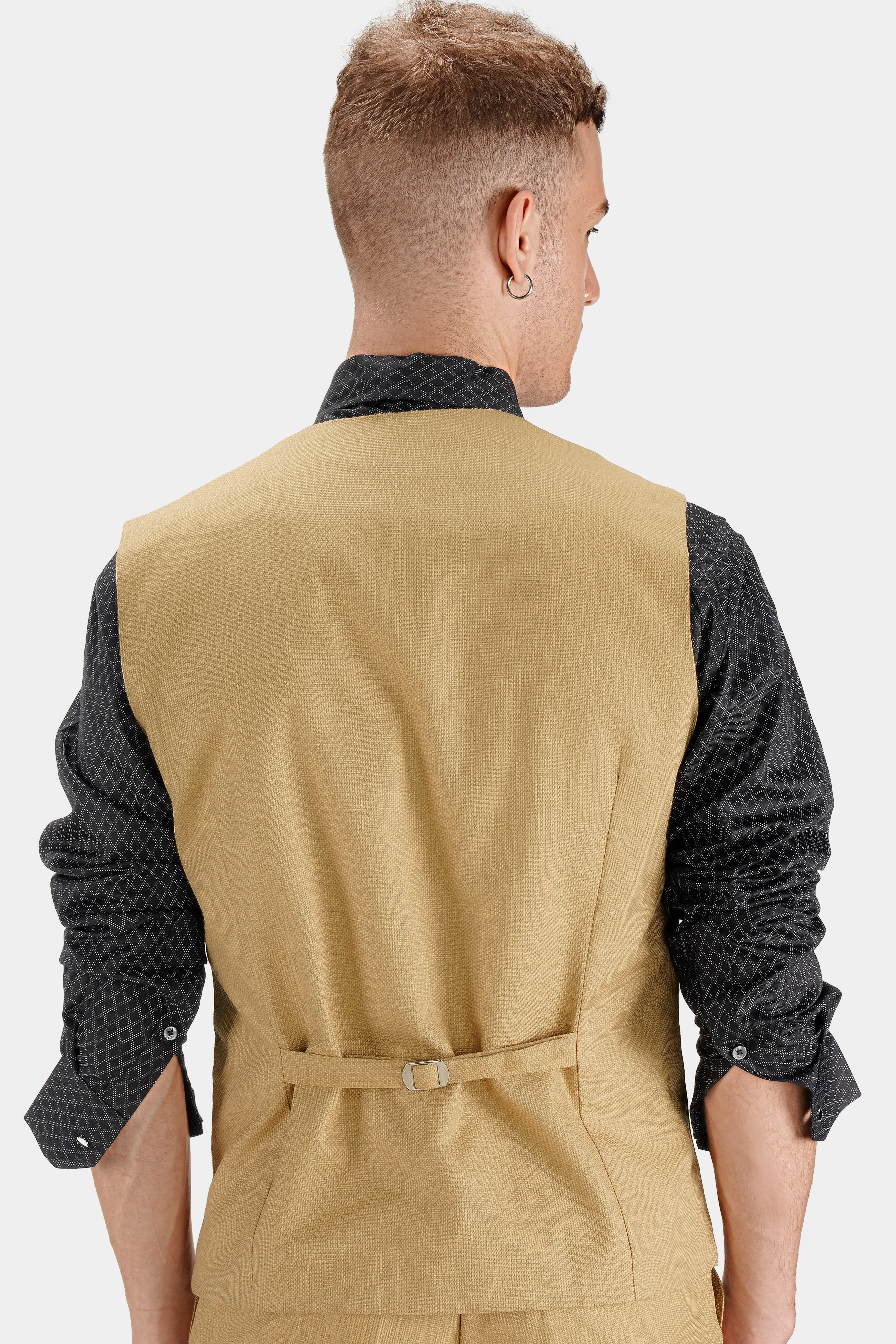 Muesli Brown Wool Rich Waistcoat sold by French Crown product image thumbnail 5