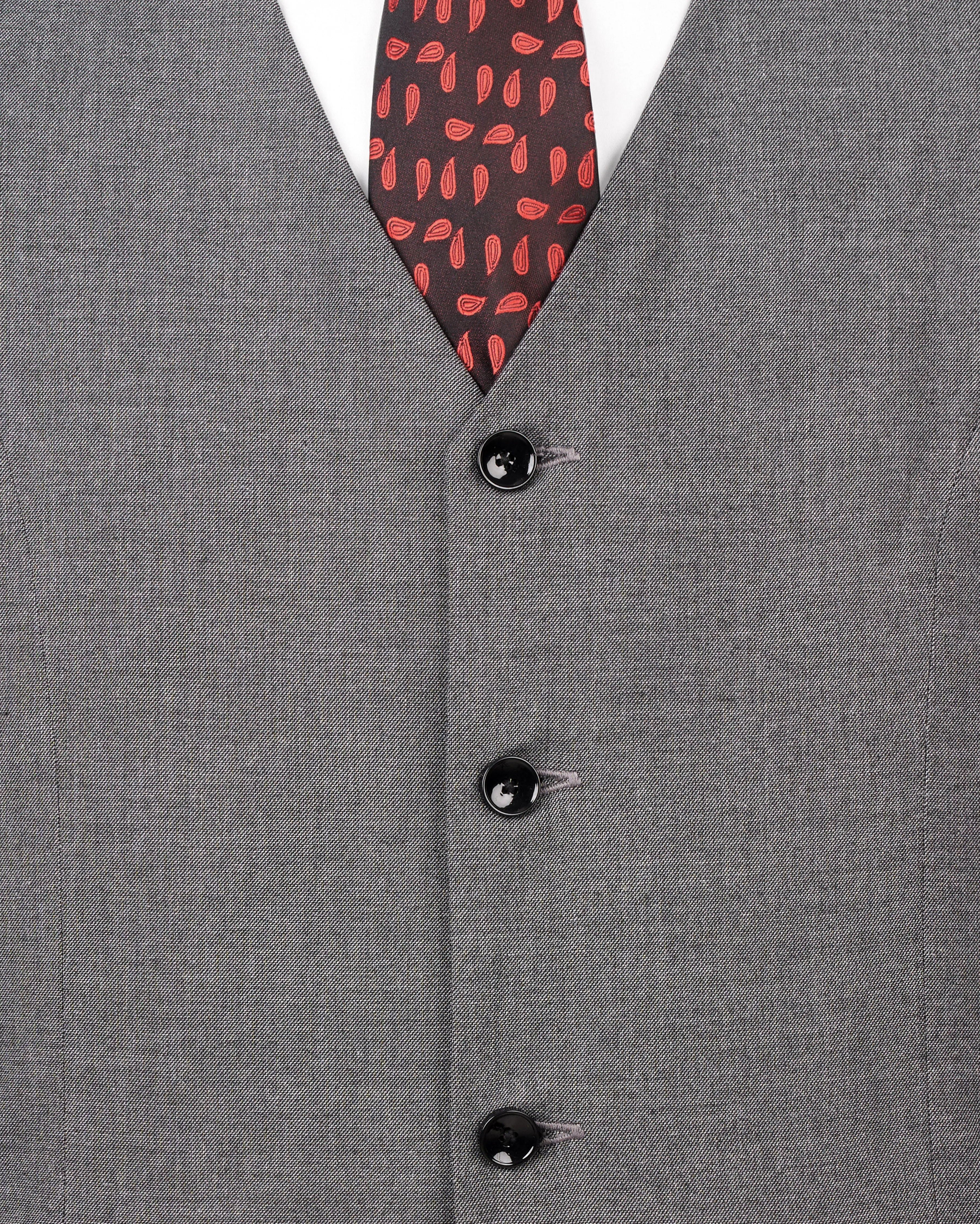 Ironside Gray Textured Waistcoat sold by French Crown product image thumbnail 5