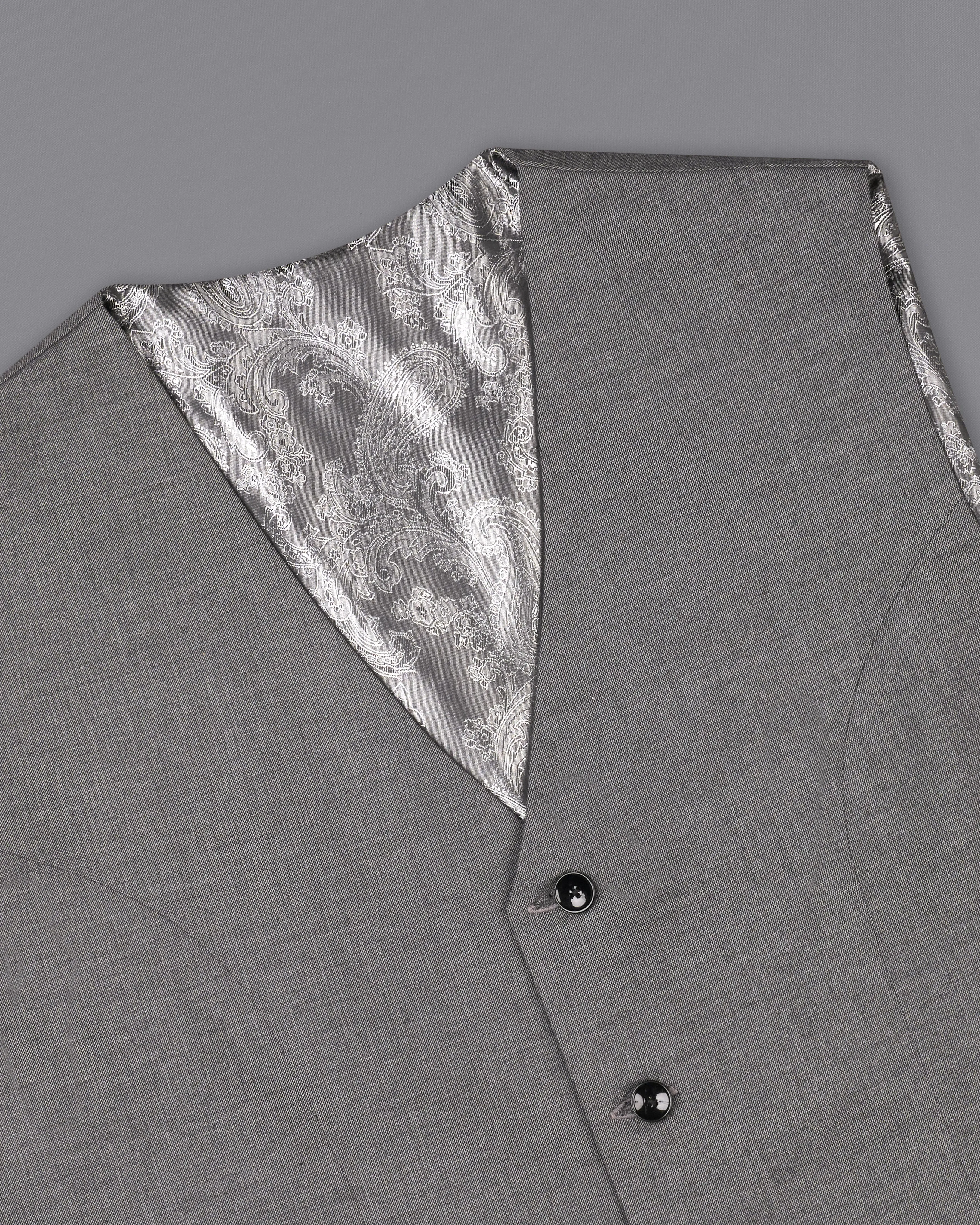 Ironside Gray Textured Waistcoat sold by French Crown product image thumbnail 4