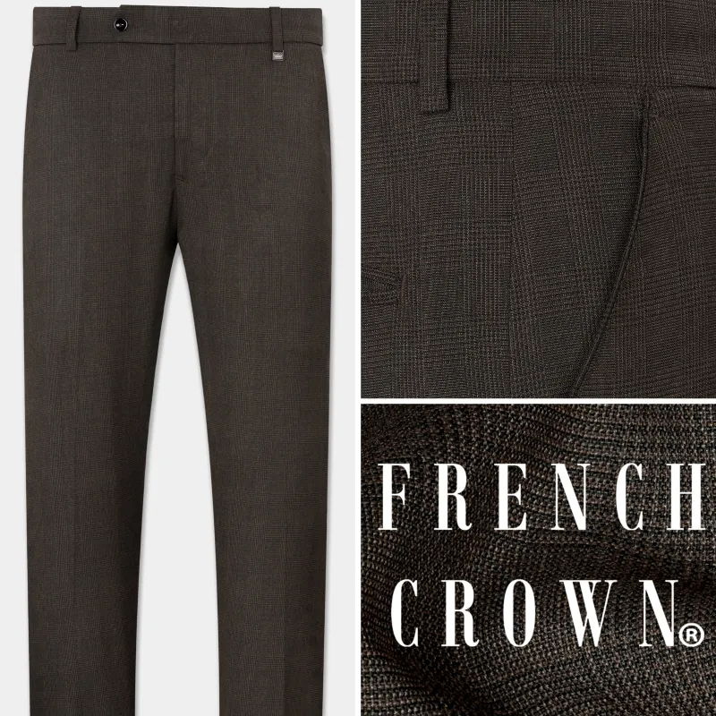 Bistre Brown Wool Rich Pant sold by French Crown