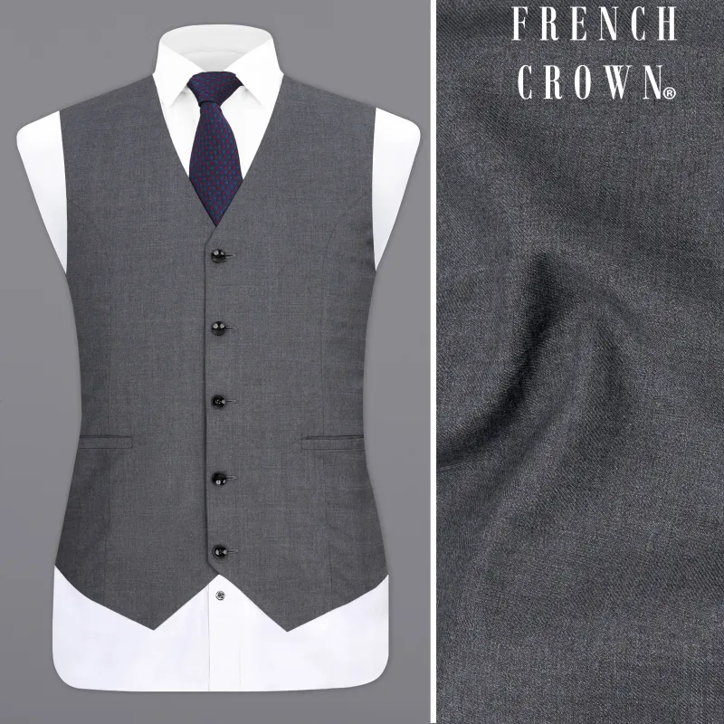 Wenge Gray Textured  Waistcoat sold by French Crown