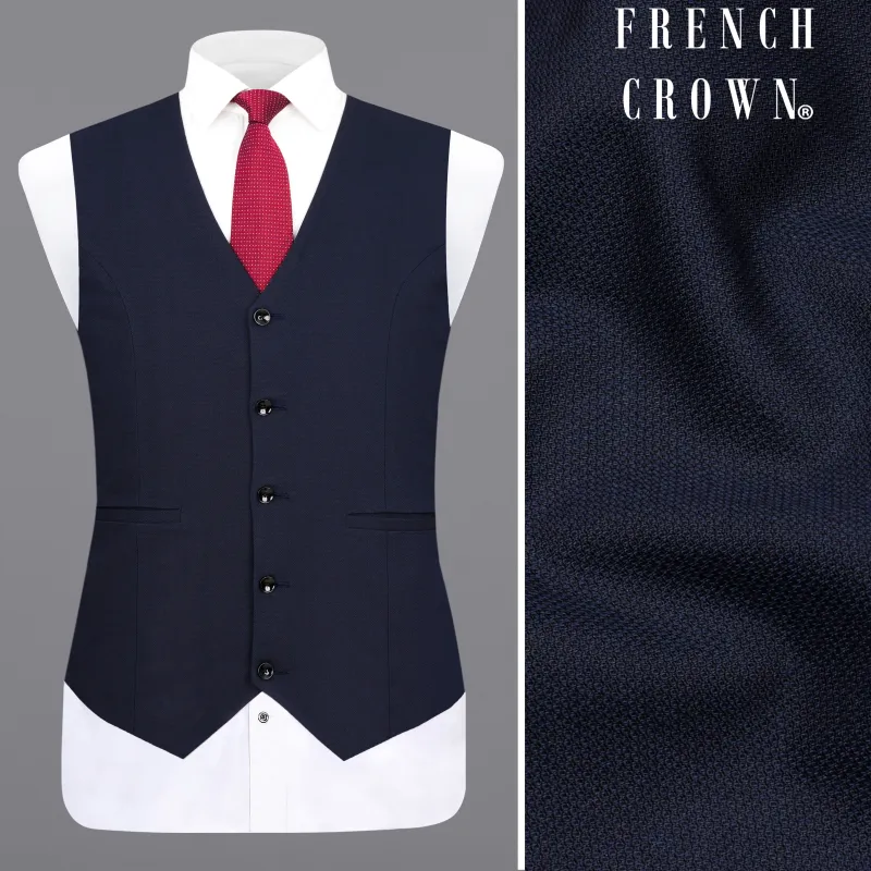 Thunder Blue Premium Cotton Designer Waistcoat sold by French Crown