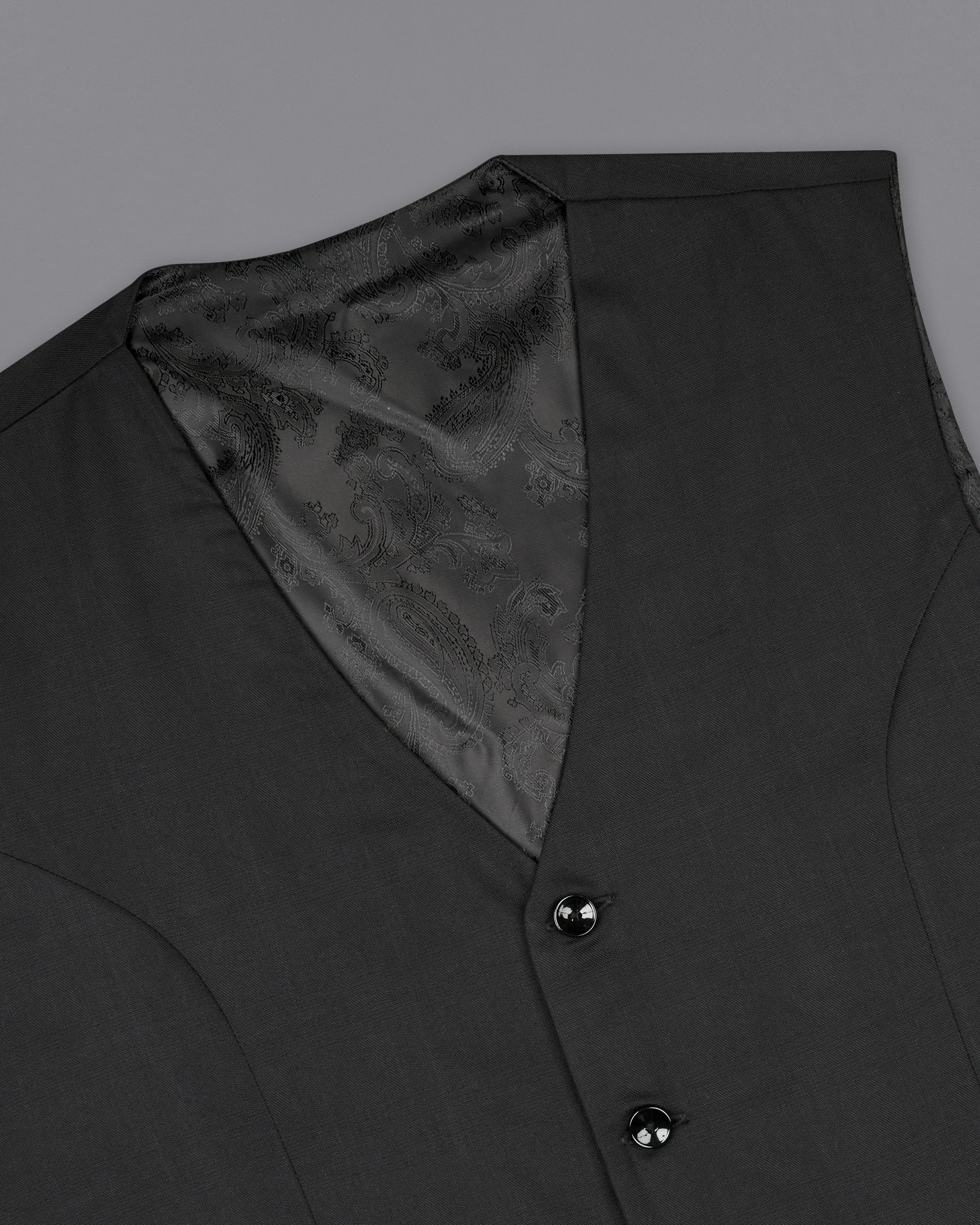 Shark Black Textured Waistcoat sold by French Crown product image thumbnail 4