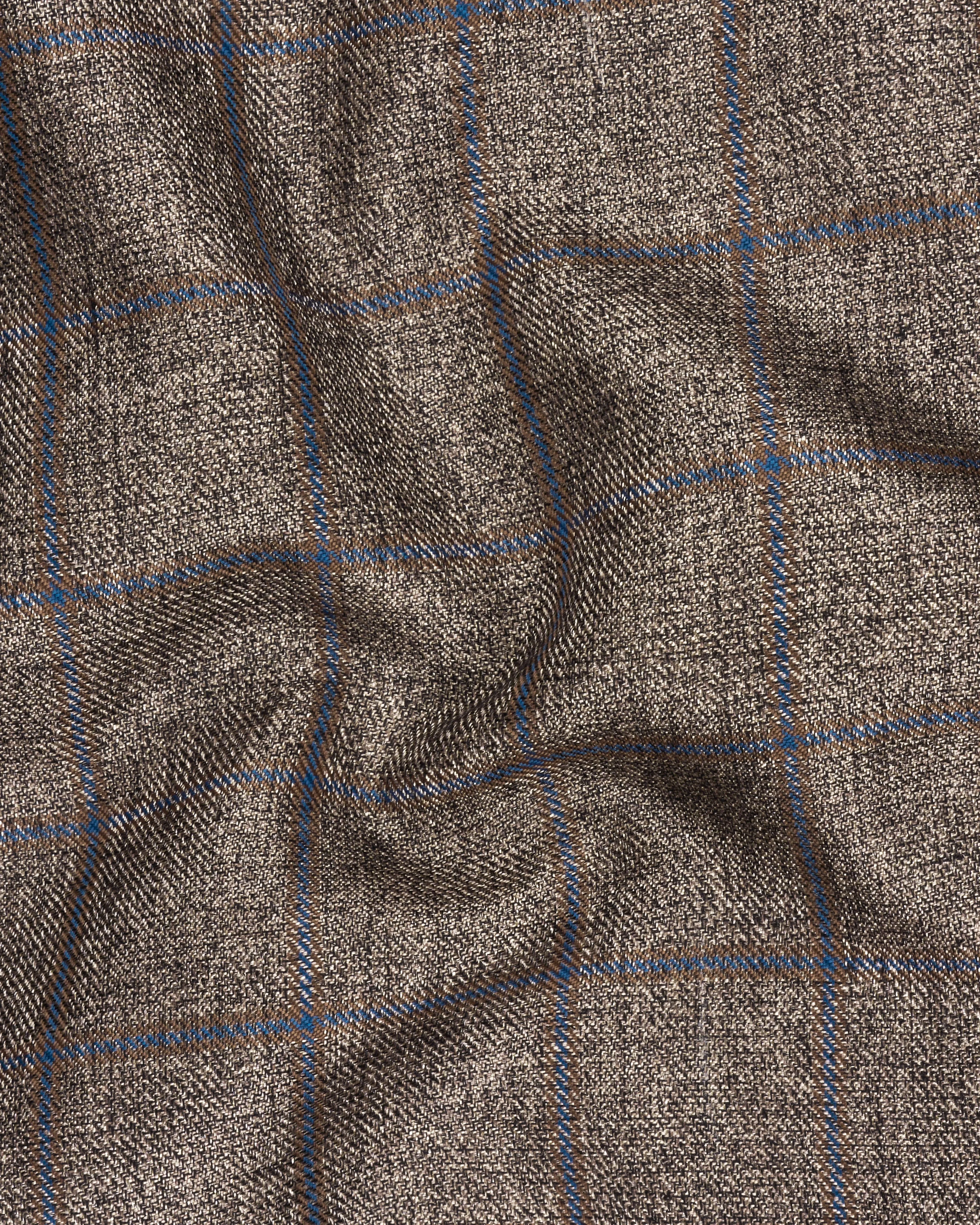 Pine Cone Brown Plaid Nehru Jacket sold by French Crown product image thumbnail 3