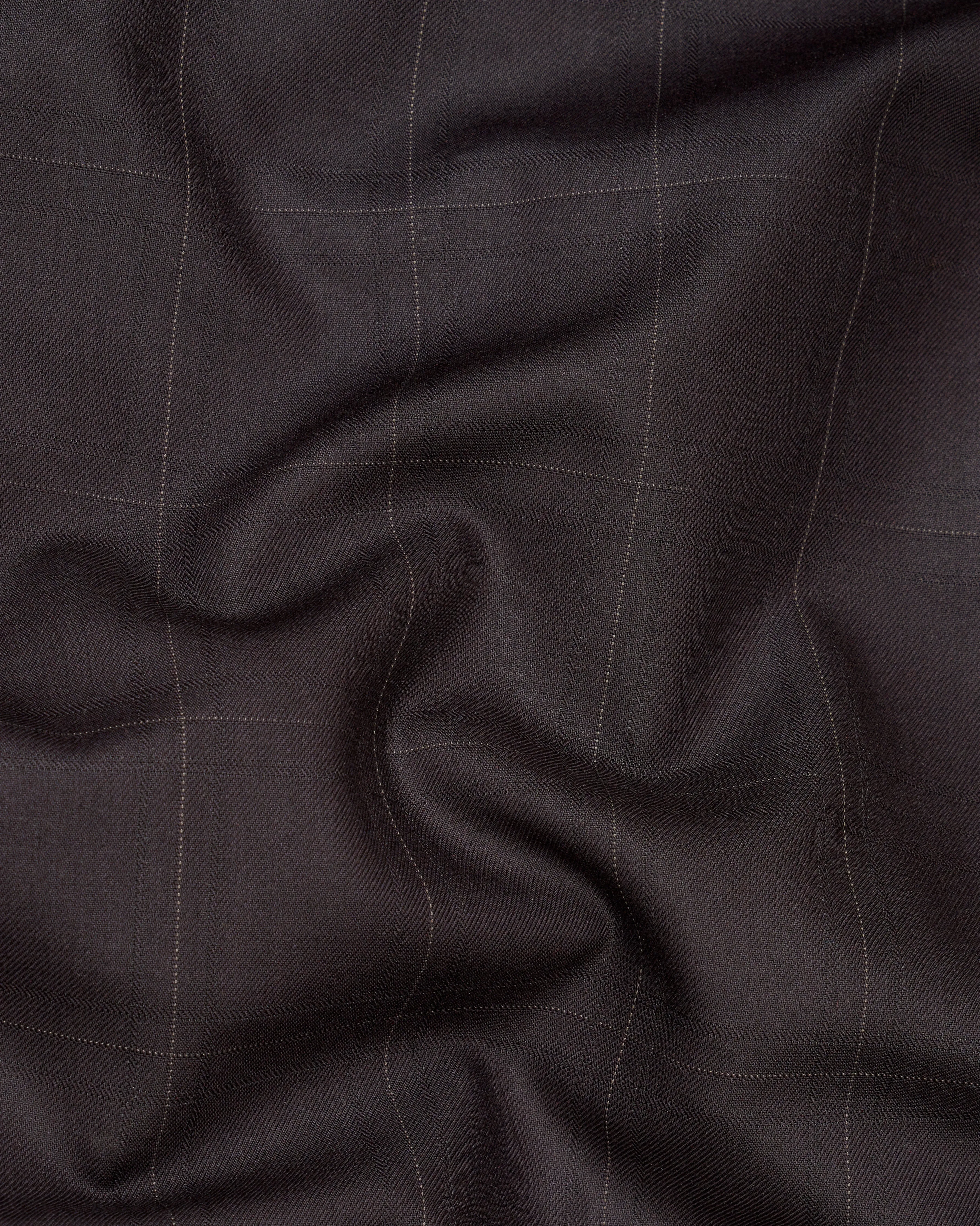 Piano Brown Windowpane Nehru Jacket sold by French Crown product image thumbnail 3