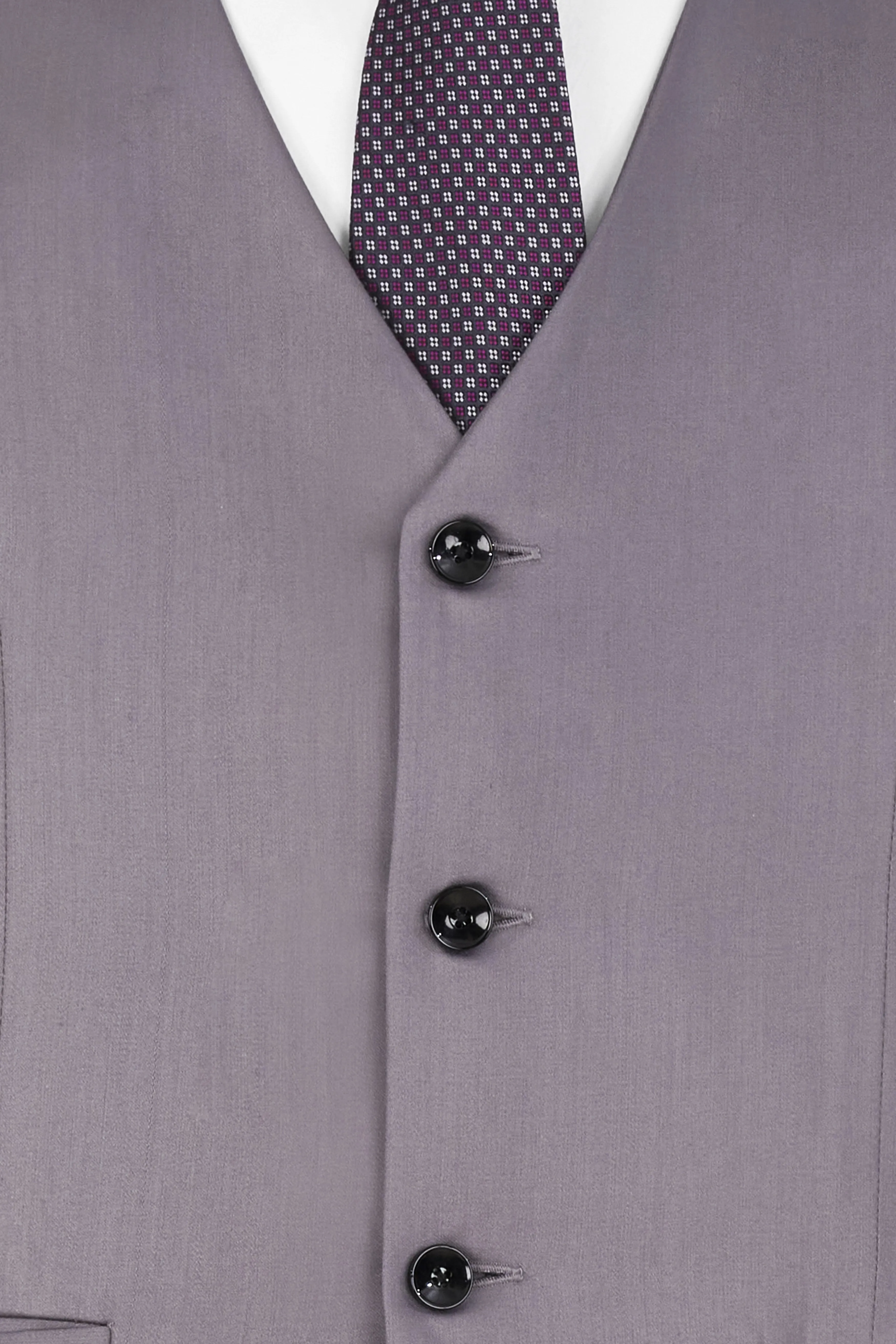 Light Gray Subtle Sheen Textured Waistcoat sold by French Crown product image thumbnail 5