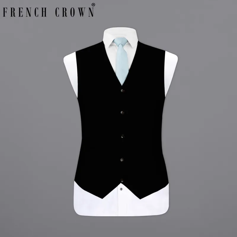 Jade Black Textured Waistcoat sold by French Crown