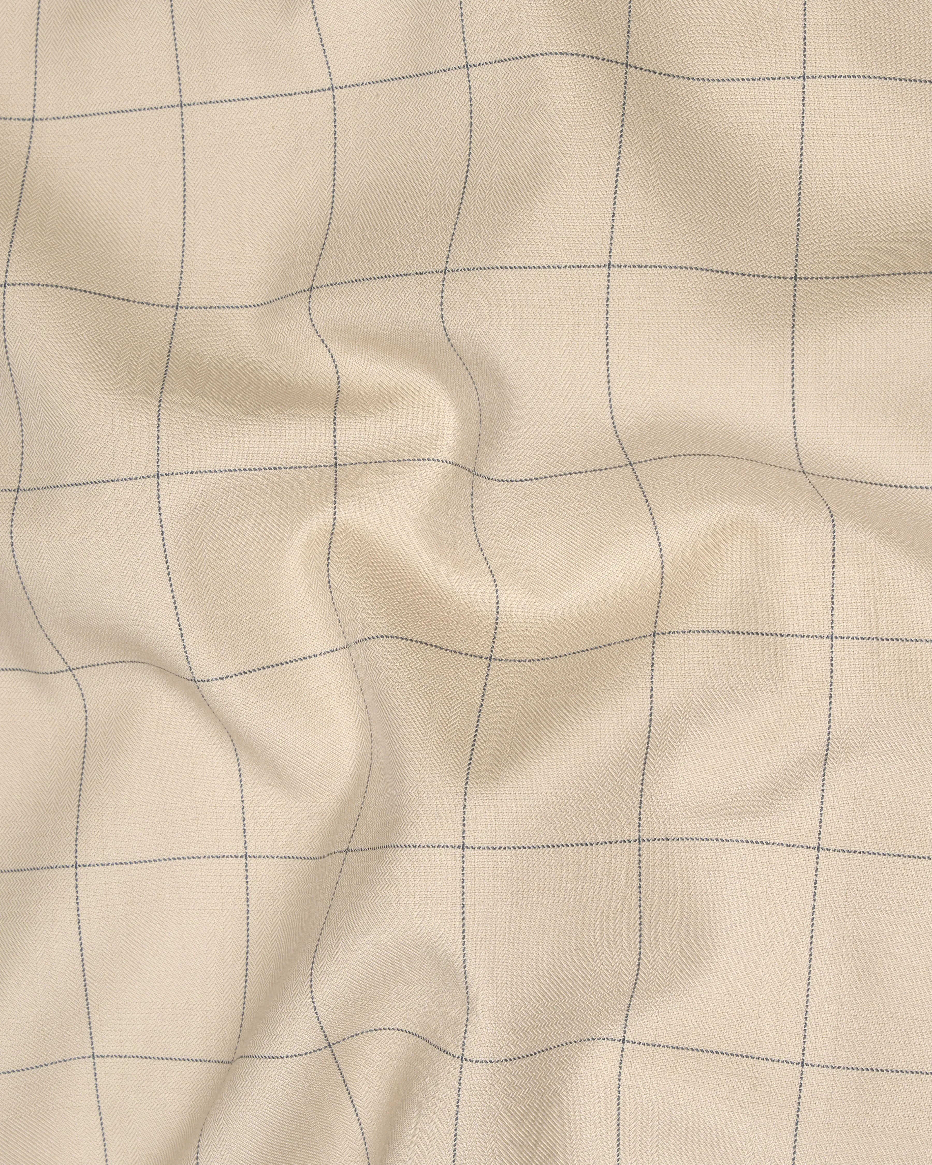 Hampton Cream Windowpane Designer Nehru Jacket sold by French Crown product image thumbnail 3