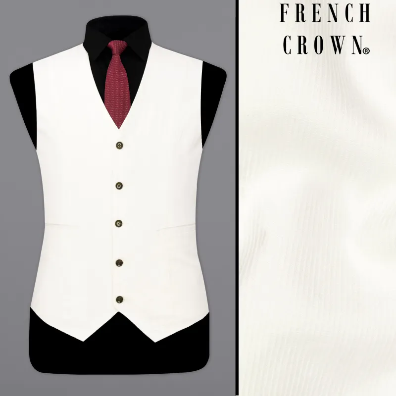 Bright White Premium Cotton Waistcoat sold by French Crown