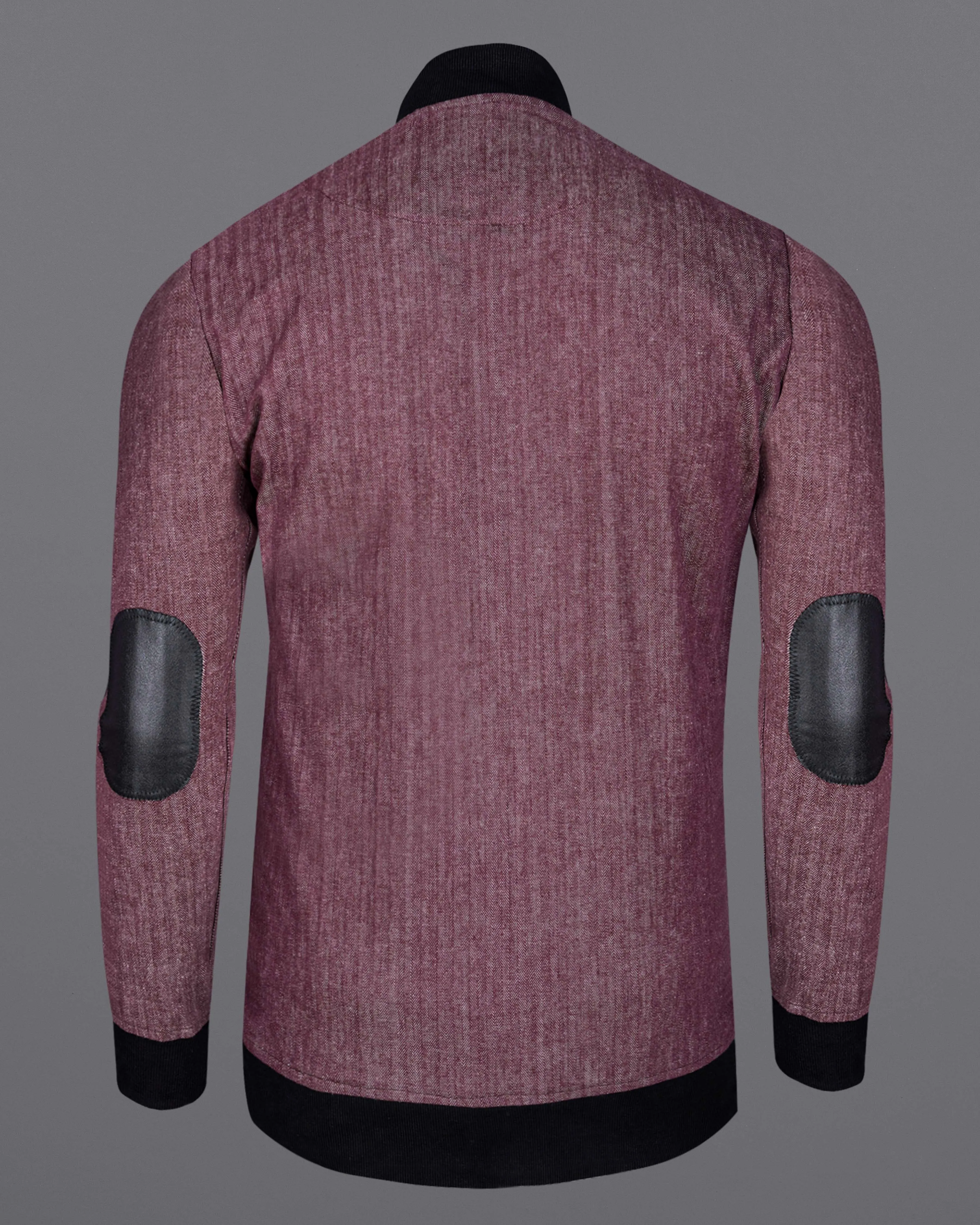 Tuscan Mauve Herringbone Bomber Jacket sold by French Crown product image thumbnail 5