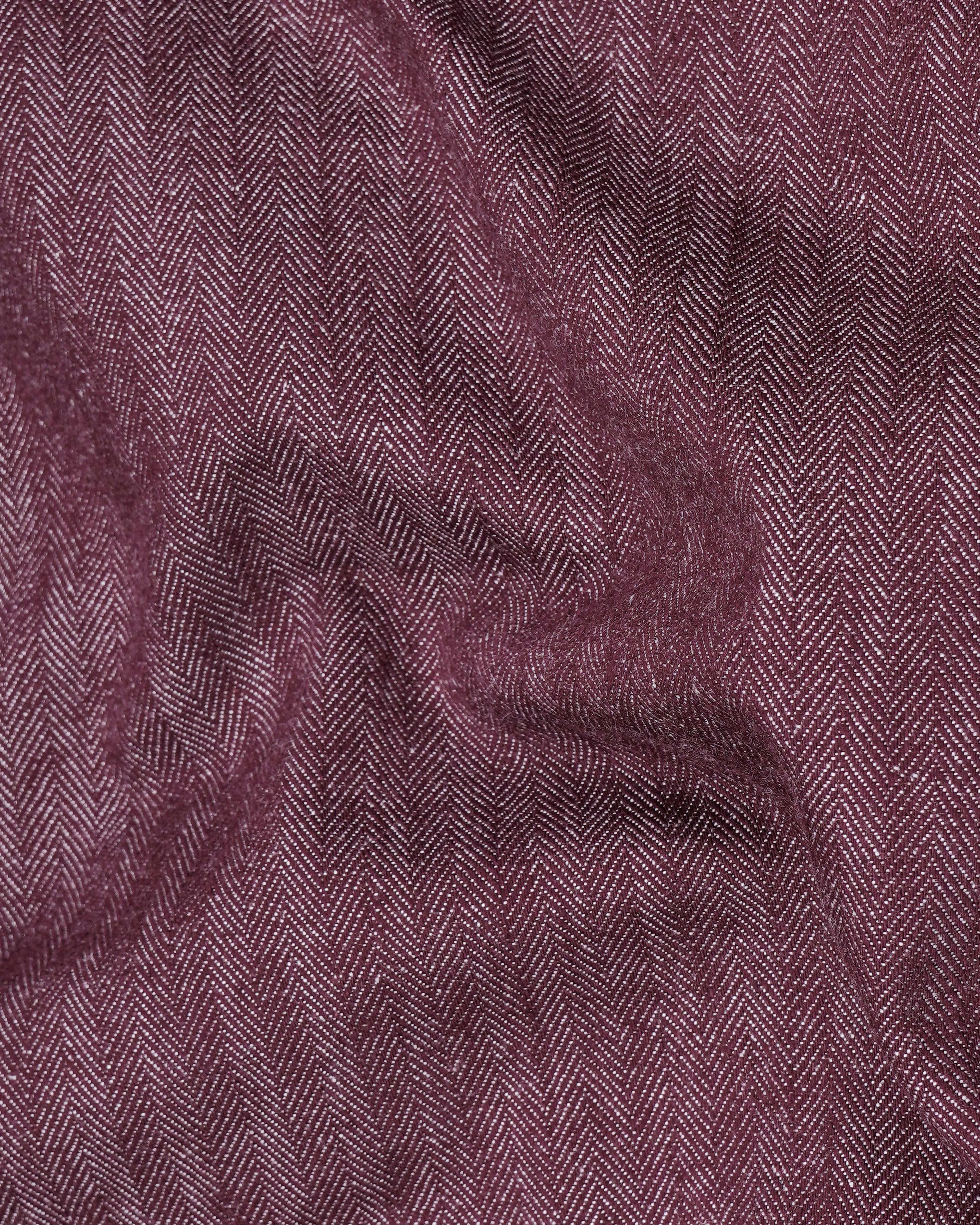 Tuscan Mauve Herringbone Bomber Jacket sold by French Crown product image thumbnail 2