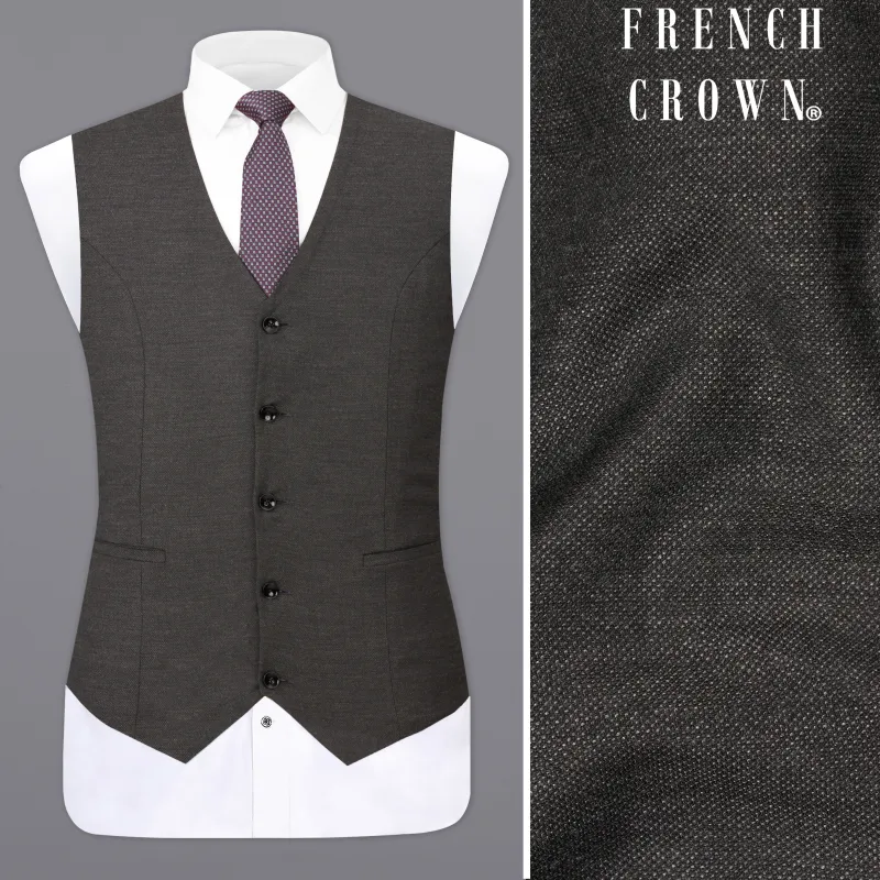Iridium Gray Wool Rich Waistcoat sold by French Crown