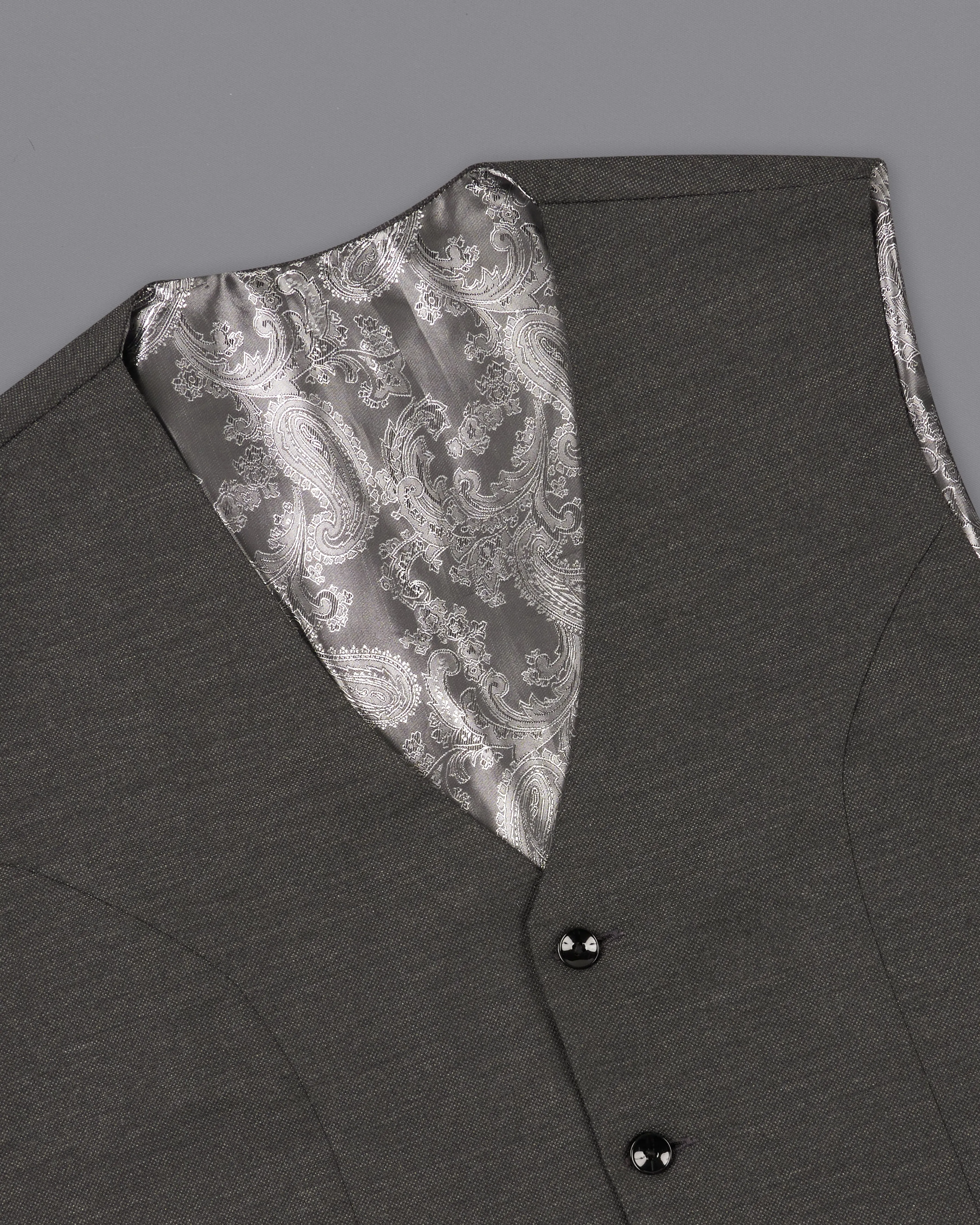Iridium Gray Wool Rich Waistcoat sold by French Crown product image thumbnail 4