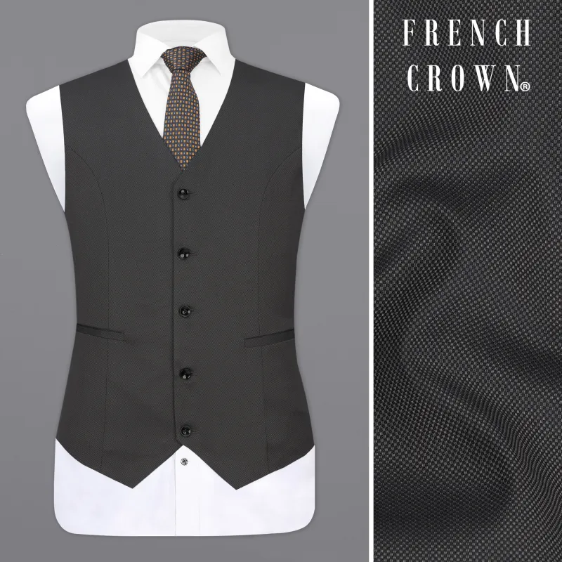 Fuscous Grey Textured Waistcoat sold by French Crown