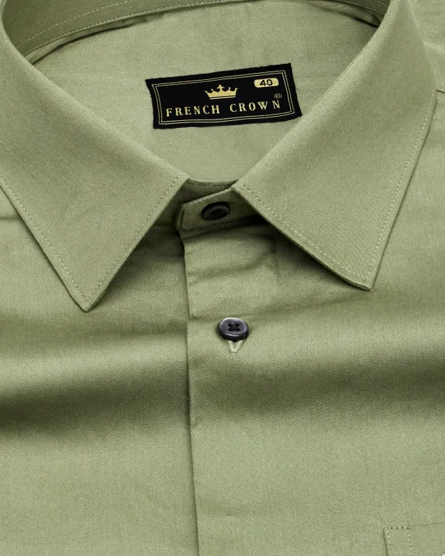Eagle Green Subtle Sheen Super Soft Premium Cotton Shirt sold by French Crown