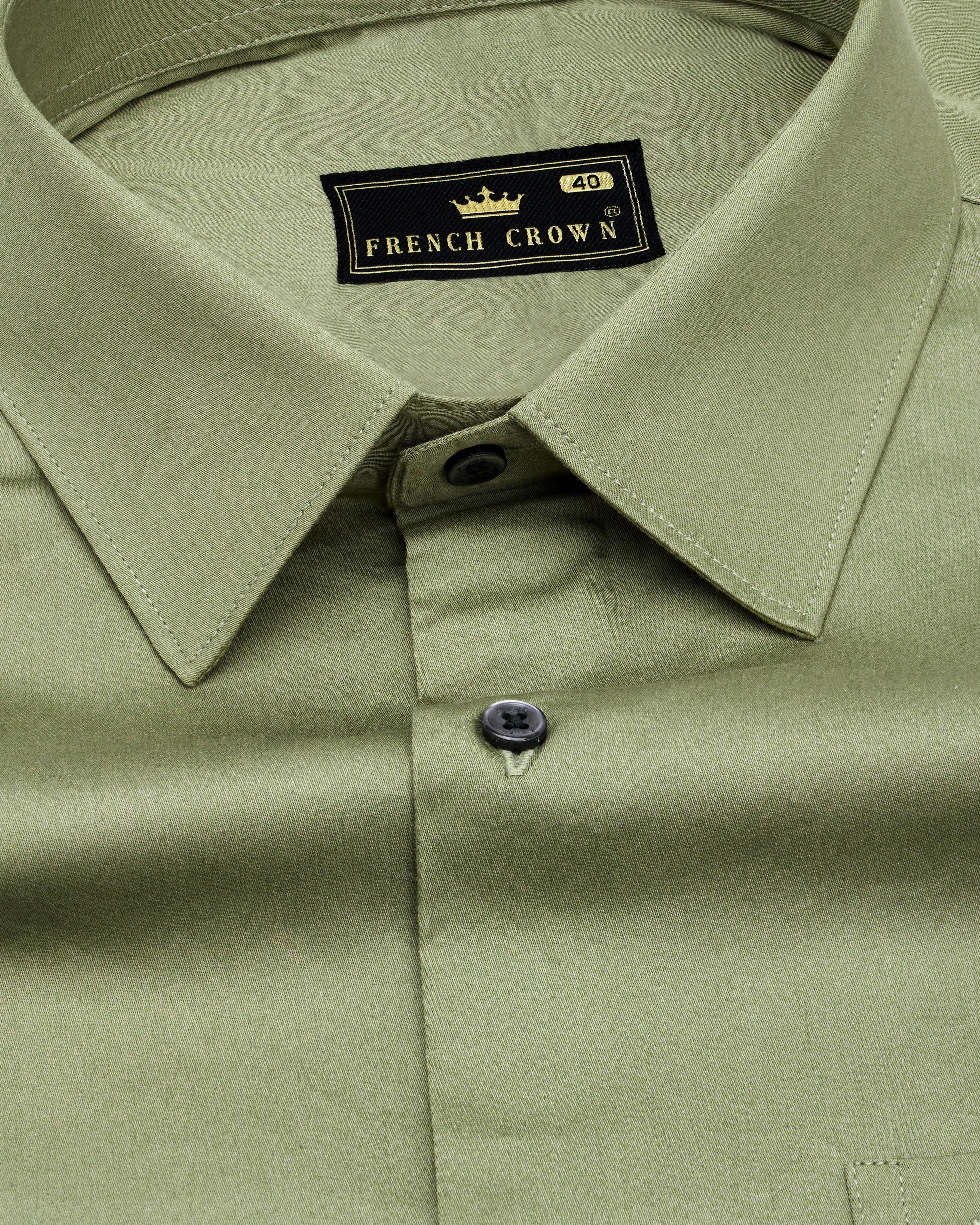 Eagle Green Subtle Sheen Super Soft Premium Cotton Shirt sold by French Crown