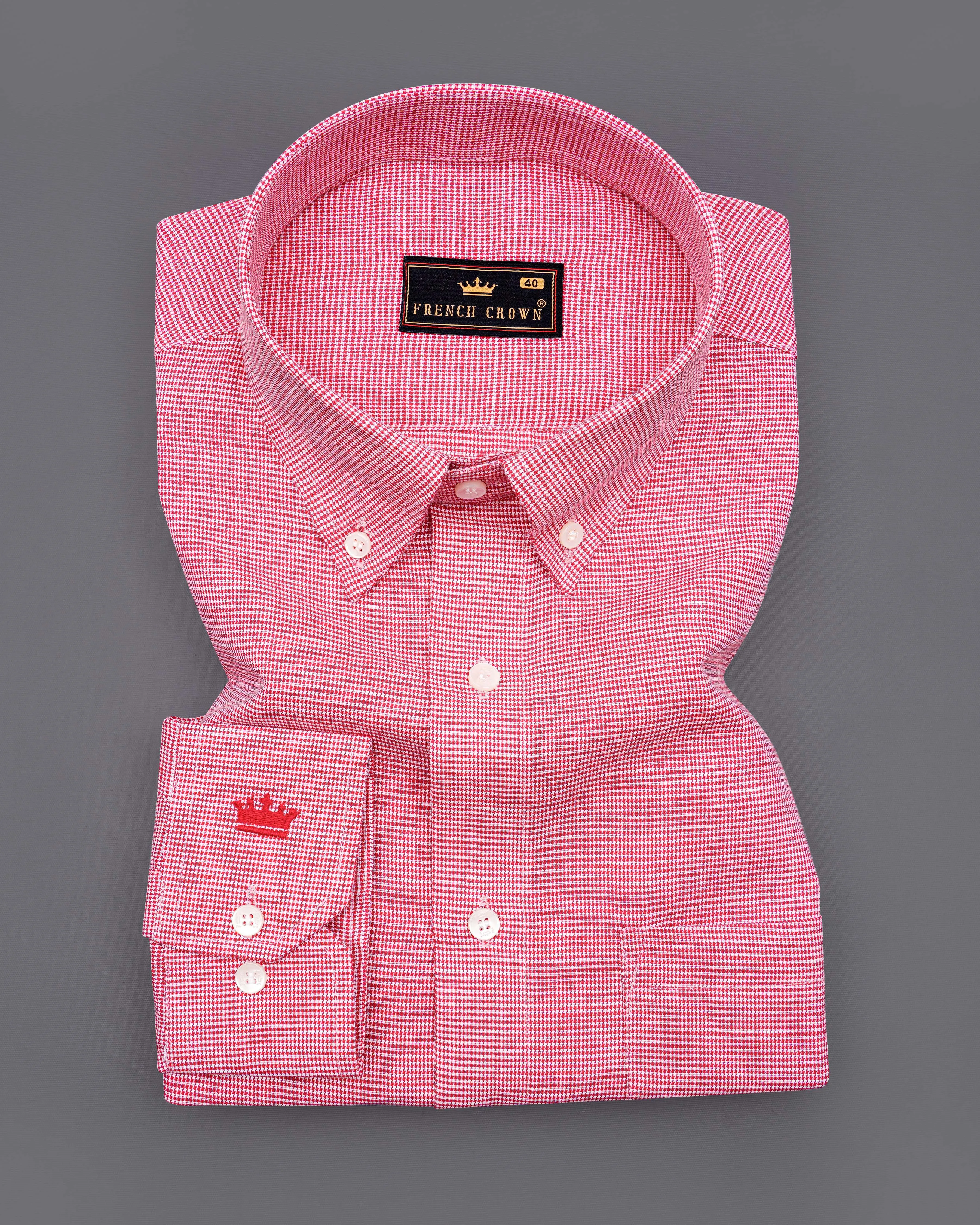 Cadillac Pink Luxurious Linen Shirt sold by French Crown product image thumbnail 3