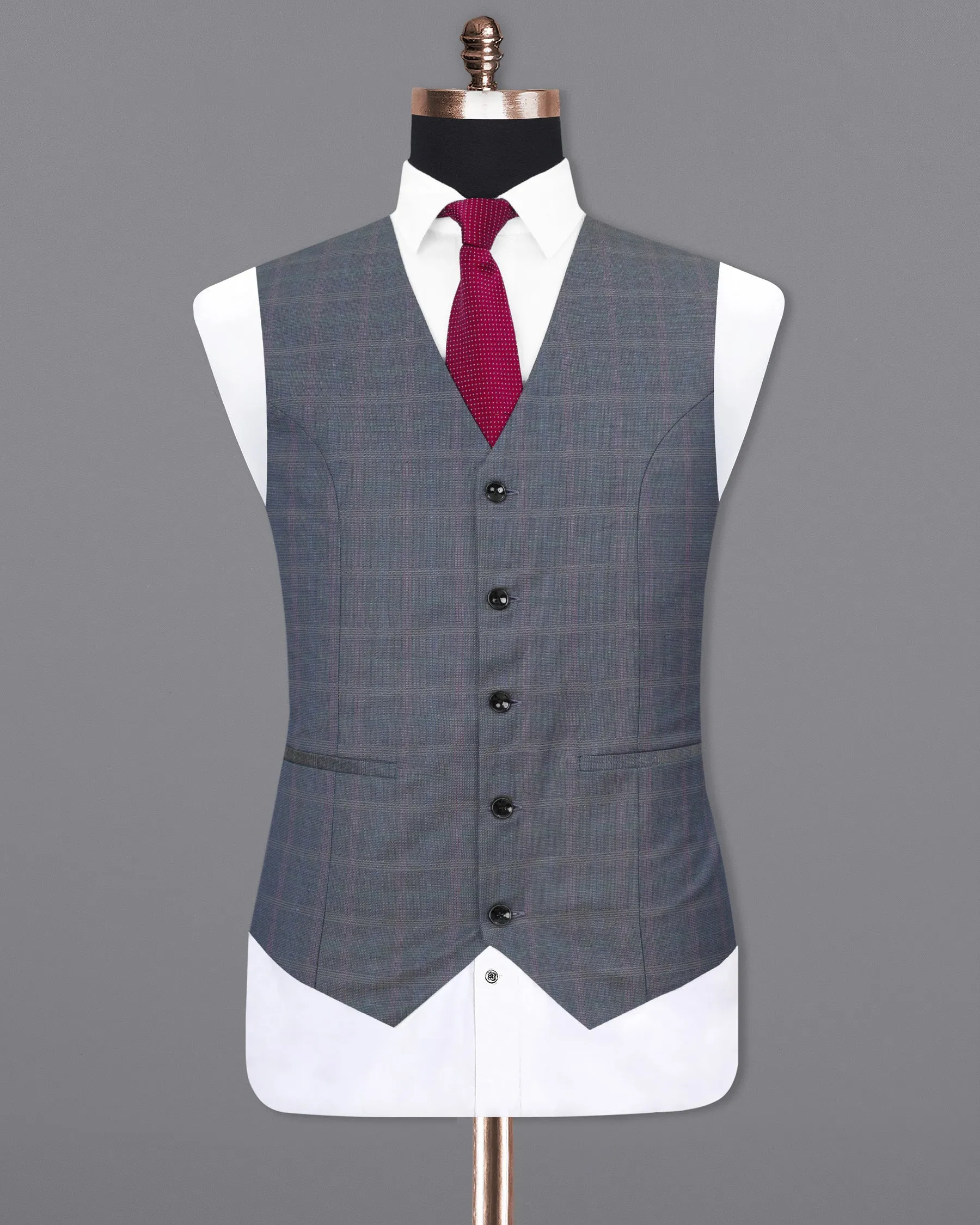 Storm Dust Plaid Waistcoat sold by French Crown product image thumbnail 2