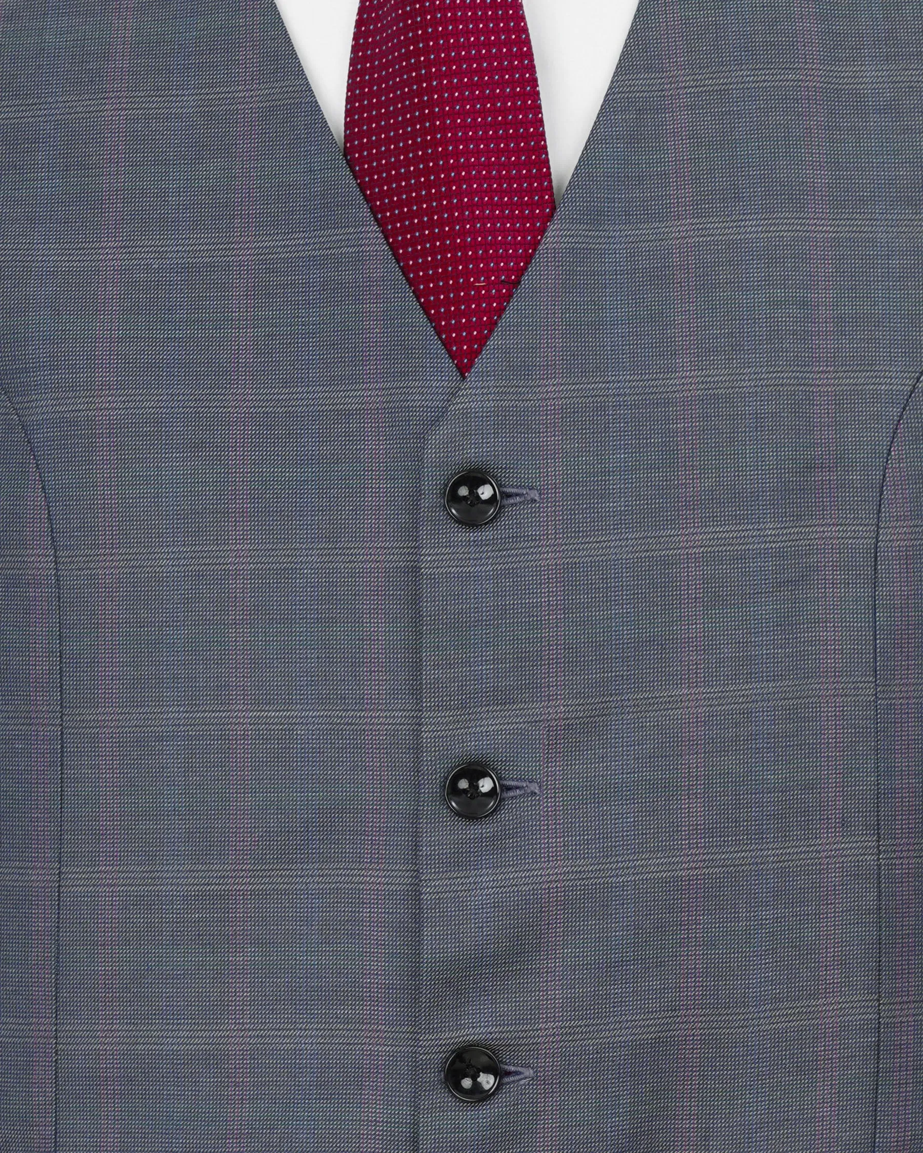 Storm Dust Plaid Waistcoat sold by French Crown product image thumbnail 5