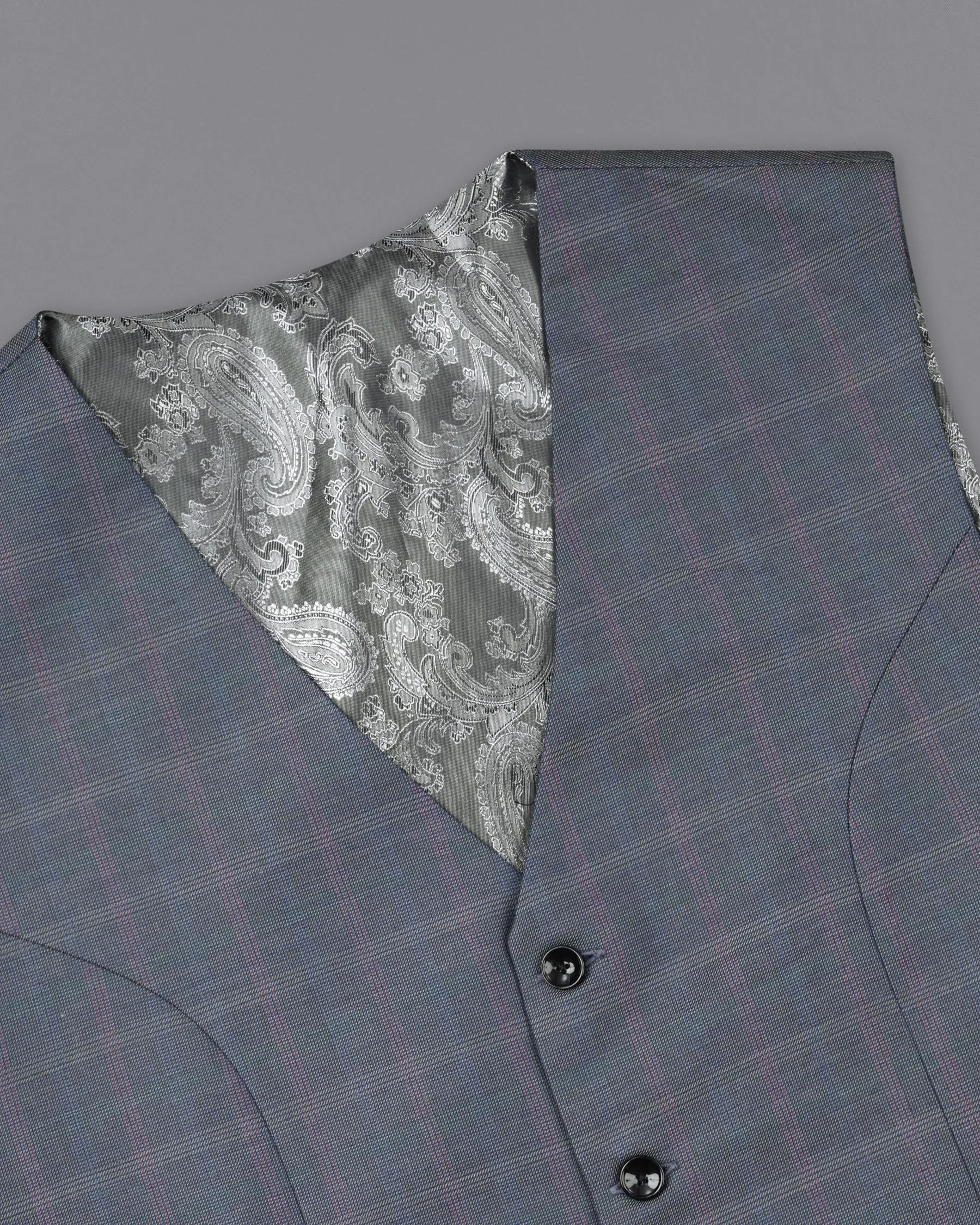 Storm Dust Plaid Waistcoat sold by French Crown product image thumbnail 4