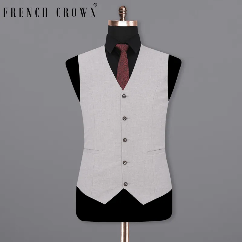 Pearl Slate Gray Plaid Waistcoat sold by French Crown