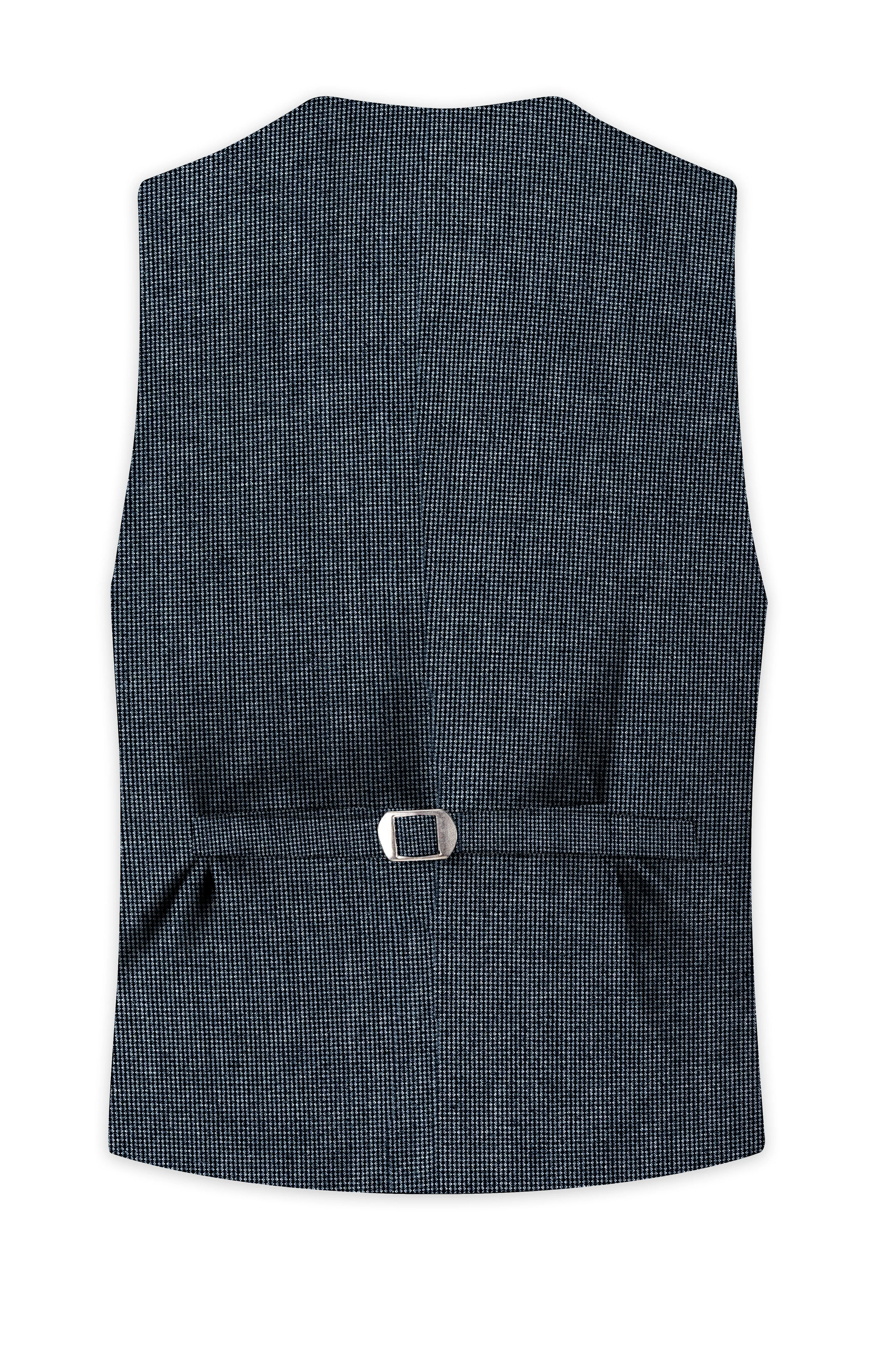 Pale Slate Gray and Black Premium Cotton Waistcoat sold by French Crown product image thumbnail 4